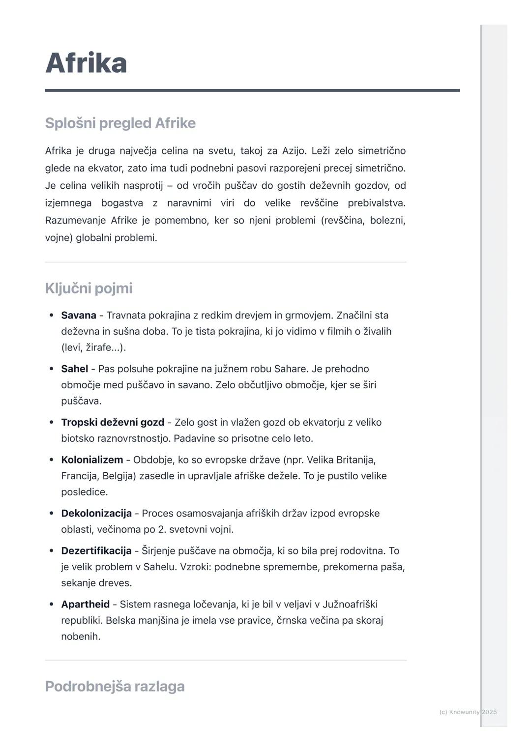 # Afrika

Splošni pregled Afrike

Afrika je druga največja celina na svetu, takoj za Azijo. Leži zelo simetrično
glede na ekvator, zato ima 