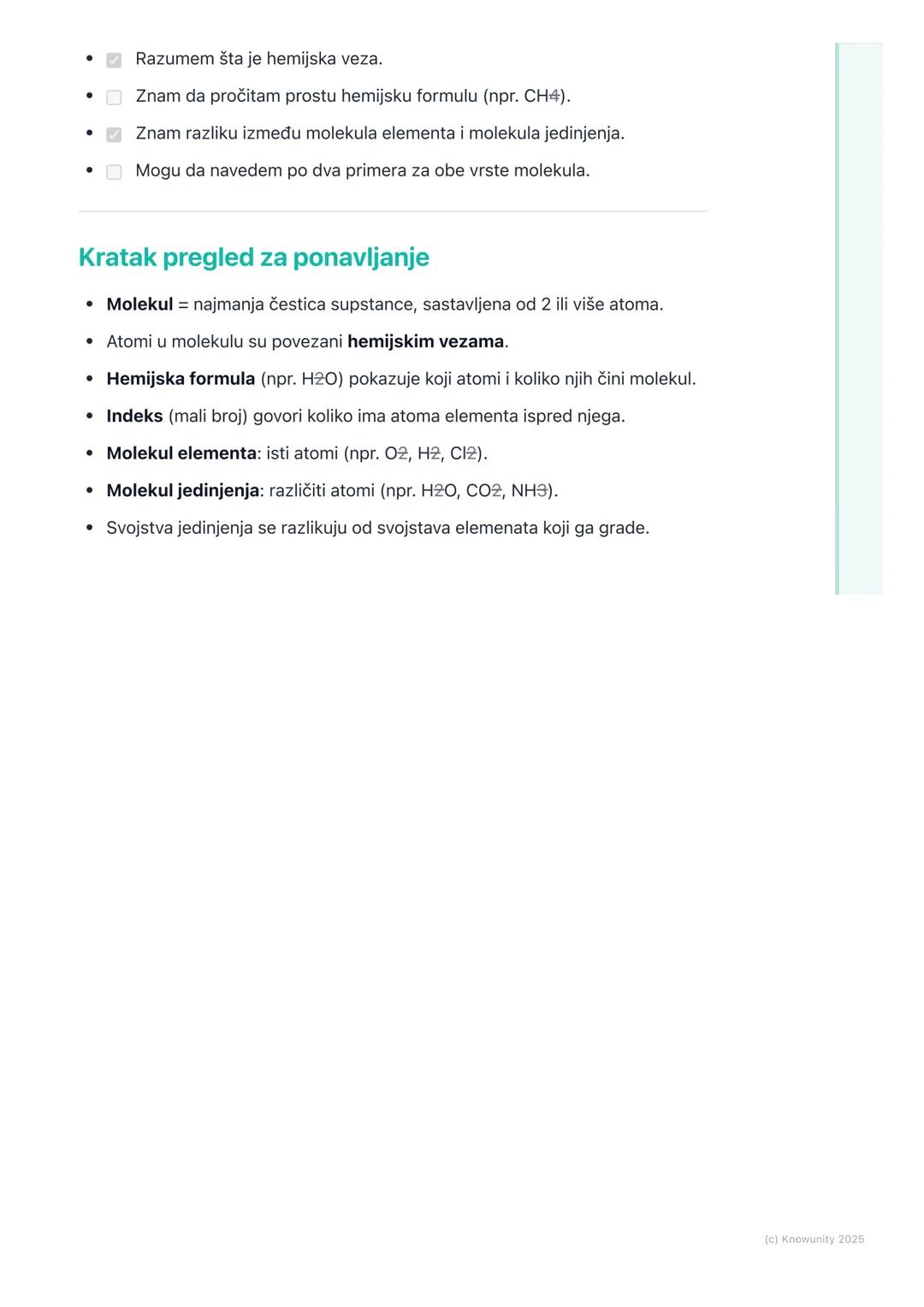# Molekul

Šta je molekul

Molekul je najmanja čestica neke supstance (elementa ili jedinjenja) koja može
samostalno da postoji i da ima sve