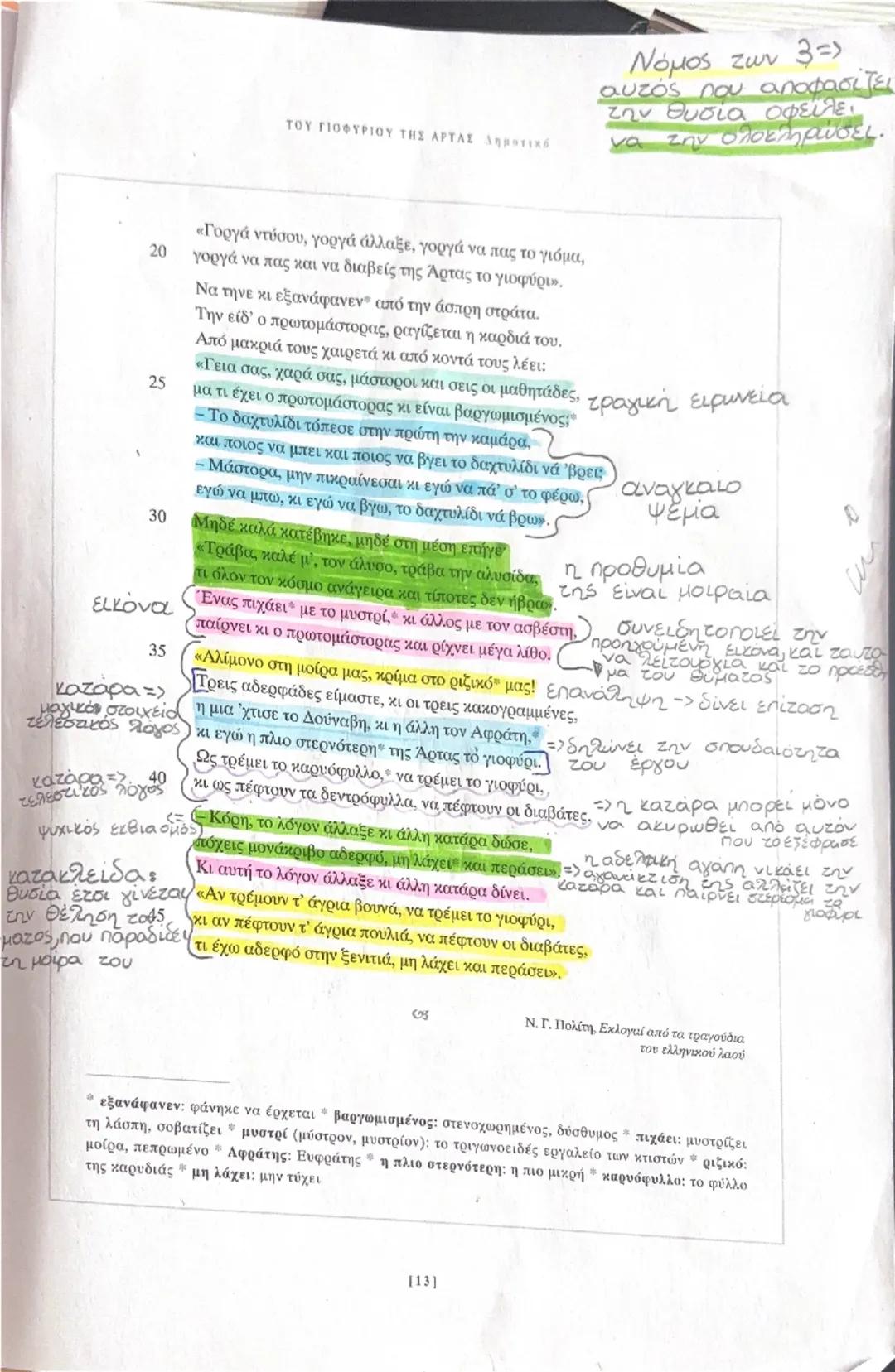 # 23-9-2024

# πρίο

# Του γιοφυριού της Άρτας

Η παροιμία αυτή είναι ένα από τα γνωστότερα και ωραιότερα δημιουργήματα της λαϊκής ποίησης κ