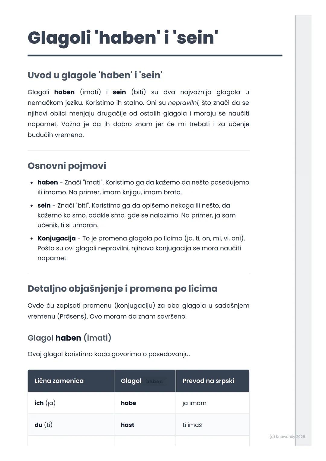 # Glagoli 'haben' i 'sein'

Uvod u glagole 'haben' i 'sein'

Glagoli haben (imati) i sein (biti) su dva najvažnija glagola u
nemačkom jeziku