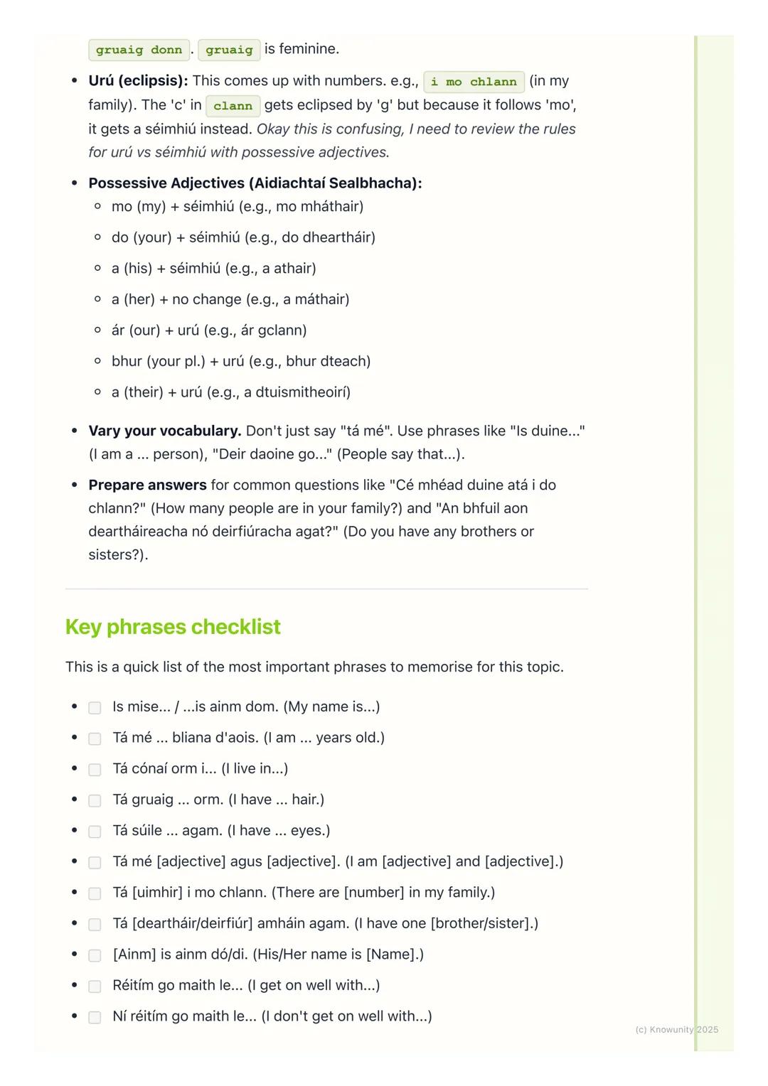 # Mé Féin & Mo Chlann (Myself &
My Family)

Introduction to describing myself and my family

This topic, 'Mé Féin & Mo Chlann', is all about