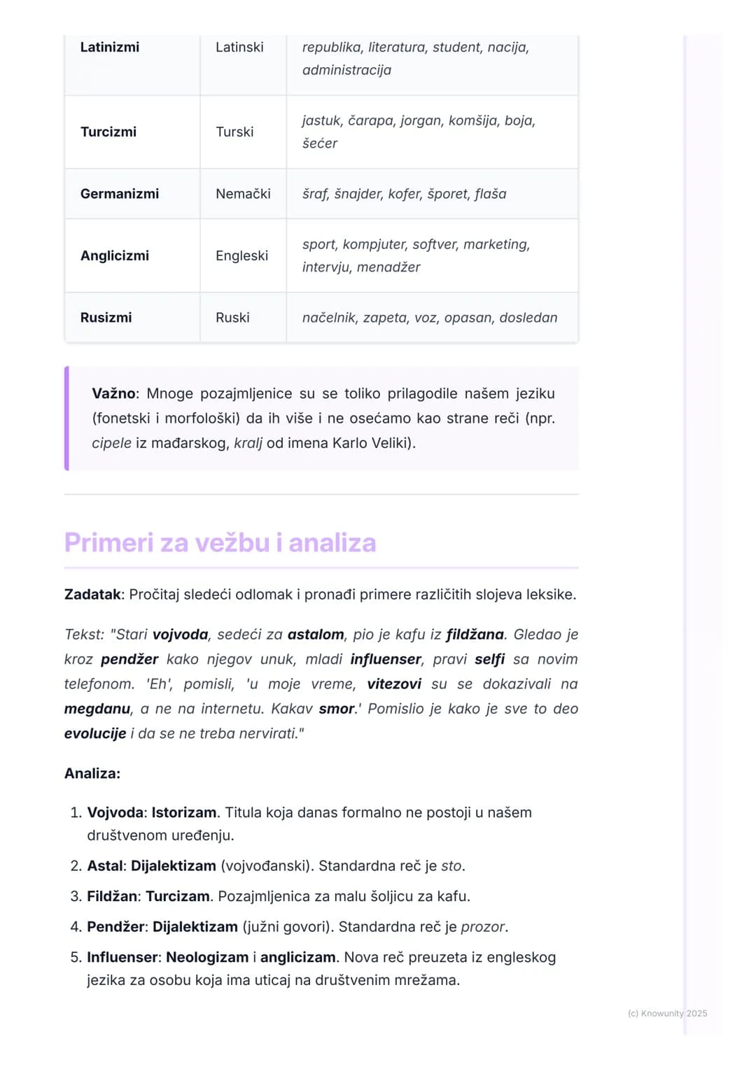 # Leksika srpskog jezika (slojevi i
promene)

Uvod u leksiku i njene promene

Leksika jednog jezika je skup svih reči koje se u njemu korist