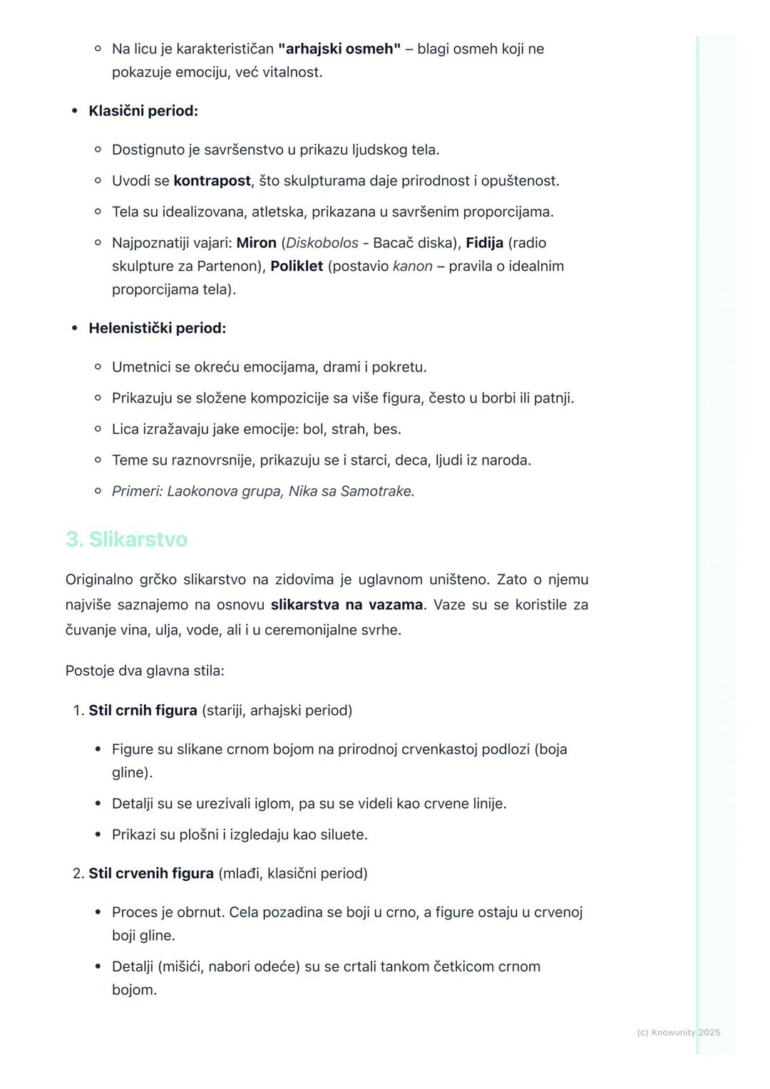 # Umetnost stare Grčke

## Uvod u umetnost stare Grčke

Grčka umetnost je temelj zapadne civilizacije. Nije se bavila samo lepim, već je
tra