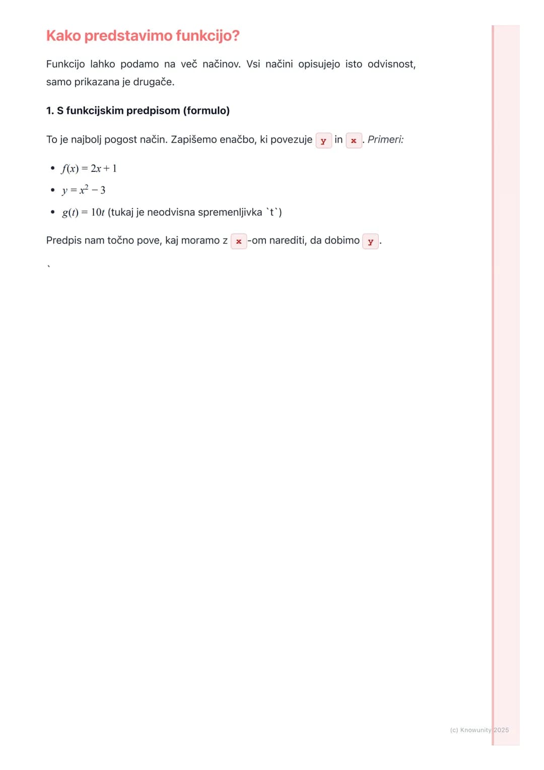 # Pojem funkcije

Kaj je funkcija?

Funkcija je kot nekakšen matematični "stroj". Vanj daš neko število (vhod), stroj
ga po določenem pravil