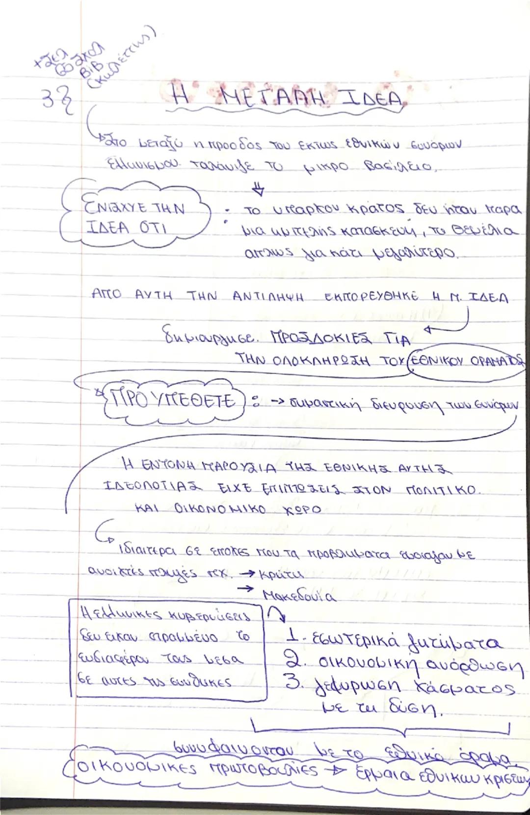 # ΟΙ ΠΑΡΑΓΩΓΙΚΕΣ ΔΥΝΑΜΕΙΣ ΜΕΣΑ ΚΑΙ ΕΞΩ
ΑΠΟ ΤΗΝ ΕΛΛΑΔΑ ΚΑΙ Η
«ΜΕΓΑΛΗ ΙΔΕΑ»

21 Πολλές δεκαετίες μετά την
ανεξαρτησία της η Ελλάδα
εξακολουθού