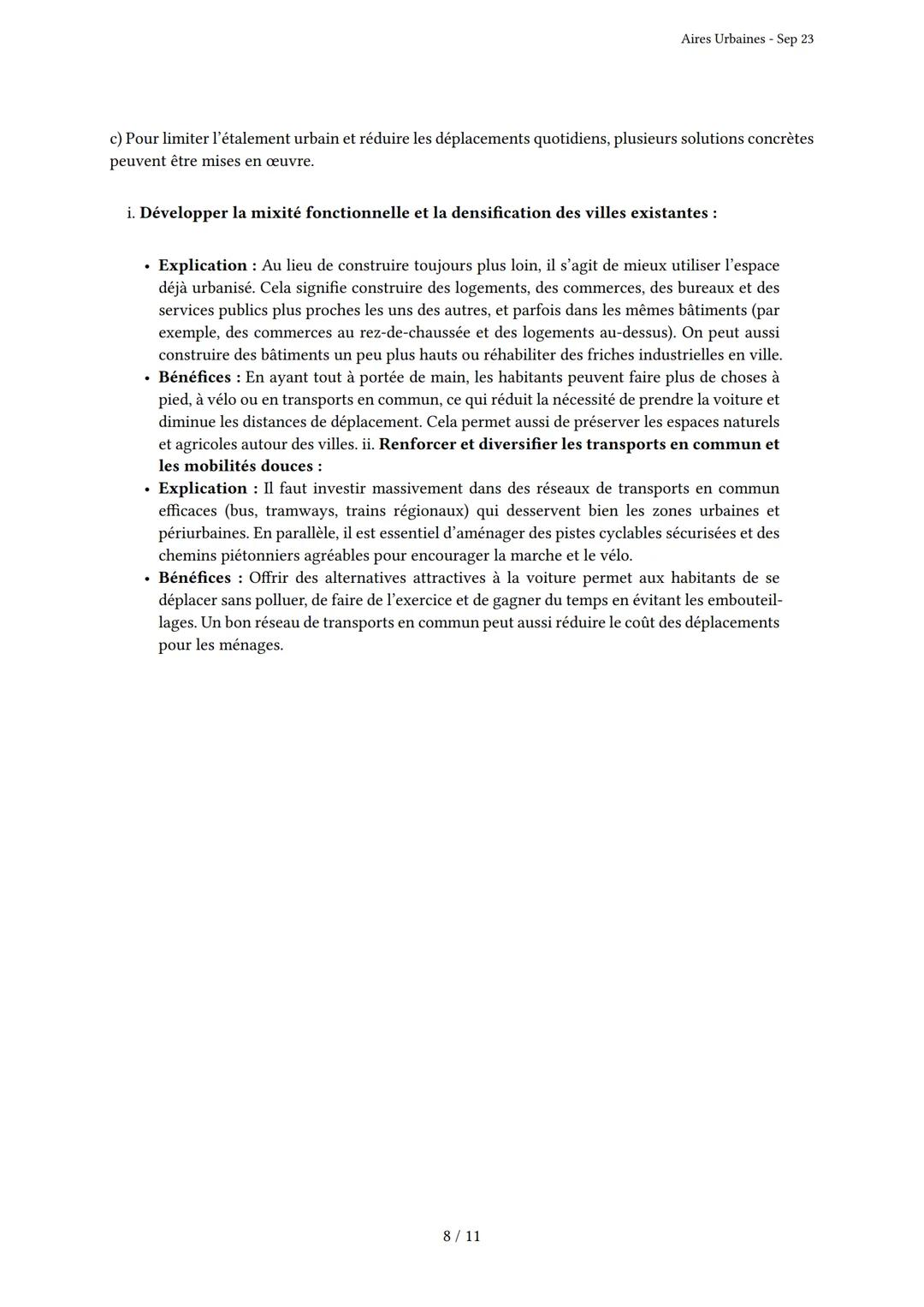 Aires Urbaines

Généré par Knowunity.fr - Sep 23

Description: Cet examen couvre les aires urbaines françaises, la métropolisation et la
pér