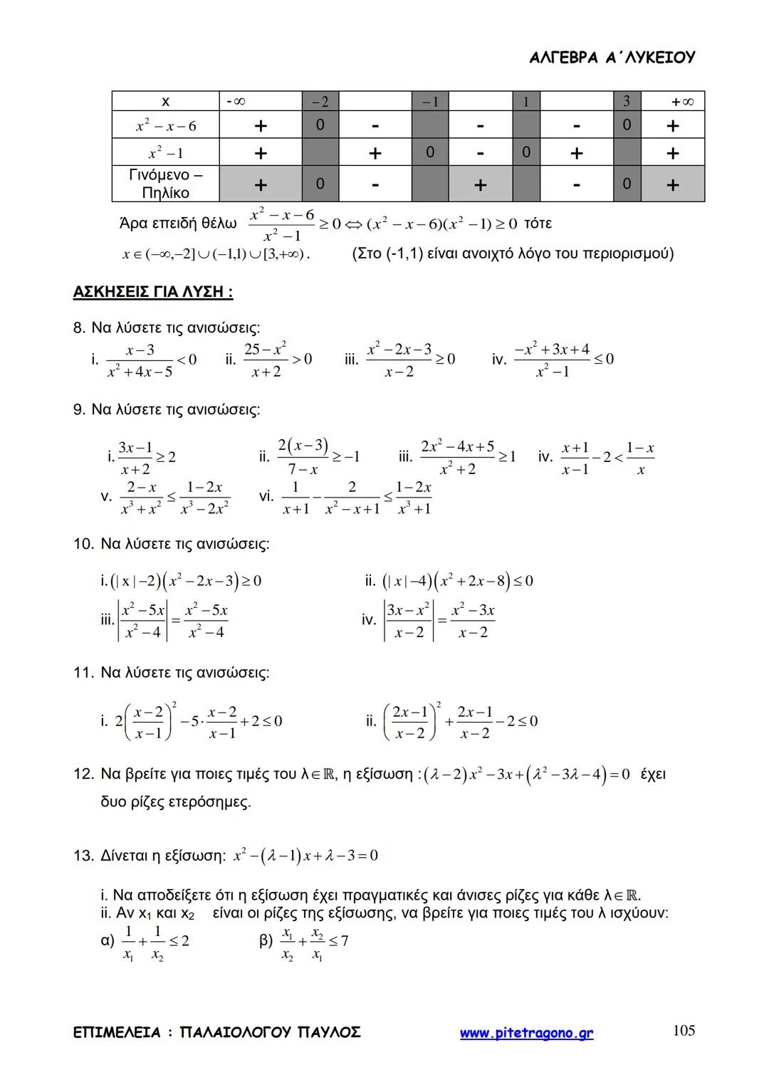 Παύλος Παλαιολόγου
Άλγεβρα Α΄ Λυκείου
Γενικής Παιδείας
3+3=6
2+2=4
6-4=2
www.pitetragono.gr ΑΛΓΕΒΡΑ Α΄ ΛΥΚΕΙΟΥ
Αγαπητοί μαθητές.
αυτό το βιβ