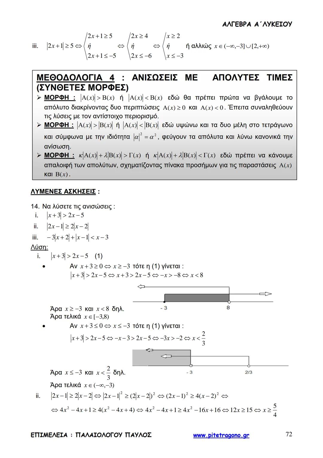 Παύλος Παλαιολόγου
Άλγεβρα Α΄ Λυκείου
Γενικής Παιδείας
3+3=6
2+2=4
6-4=2
www.pitetragono.gr ΑΛΓΕΒΡΑ Α΄ ΛΥΚΕΙΟΥ
Αγαπητοί μαθητές.
αυτό το βιβ