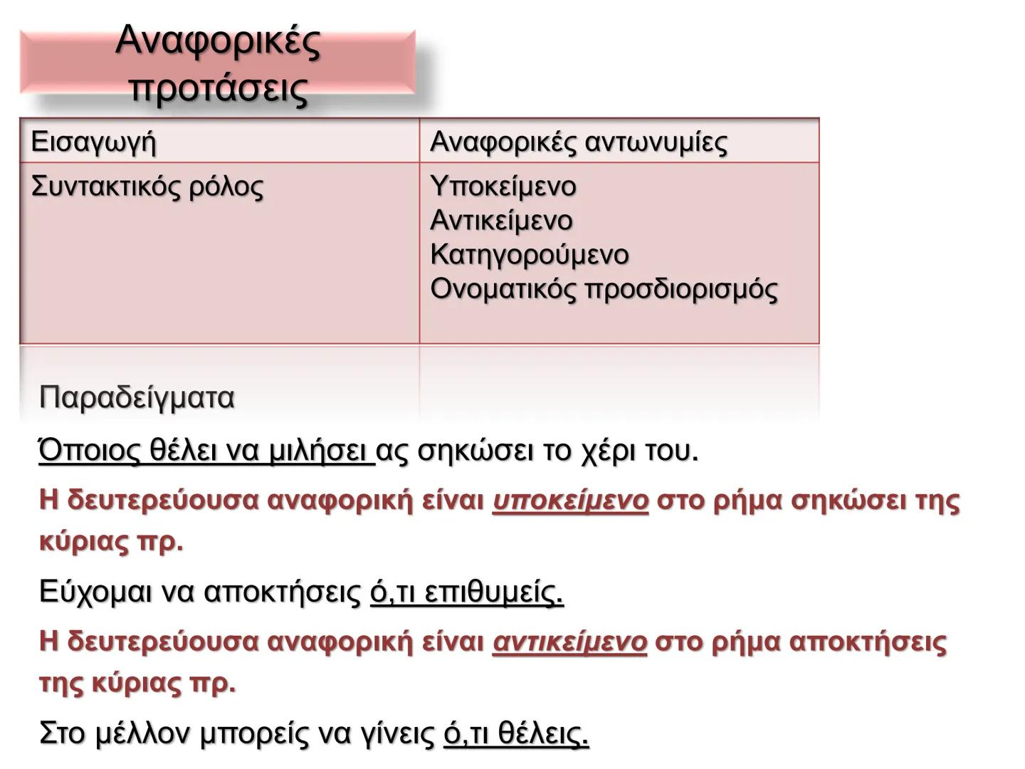 Οι προτάσεις στη νέα ελληνική χωρίζονται σε:
Κύριες προτάσεις
Ονομάζονται
προτάσεις
που μπορούν να
σταθούν
Δευτερεύουσες
προτάσεις
ΟΙ
Ονομά