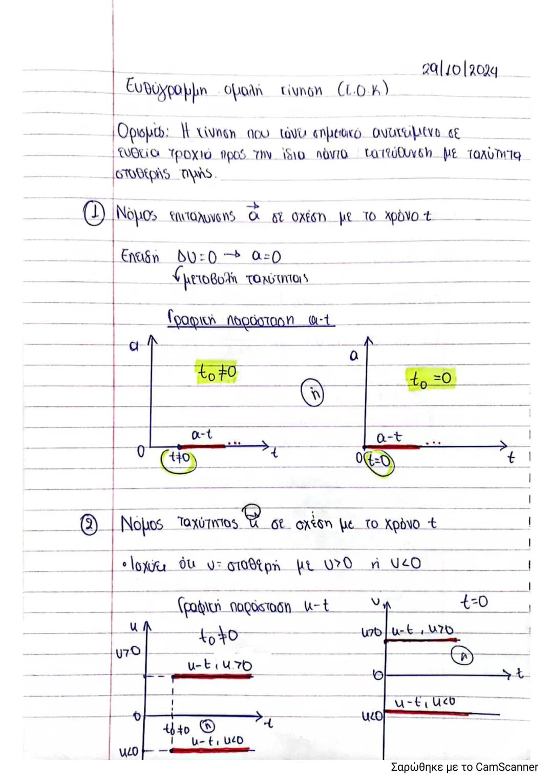 29/10/2024
Ευθύγραμμη ομαλή εiunon (L.O.K)
Ορισμός: Η κίνηση που τάνει σημειακό αντικείμενο σε
ευθεία τροχιά προς την ίδια πάντα κατεύθυνσ