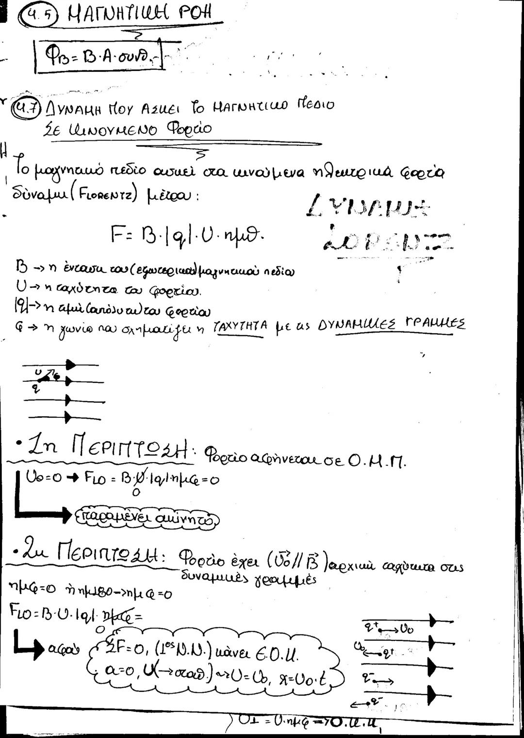 - Ηλεκτρομαγνητισμός
42
Μαγνητικό Πεδίο – Είναι ο χώρος μέσα στον οποίο ασκούνται μαγνητικές
δυνάμεις (ή μαγνητική βελόνα προσανατολίζεται)