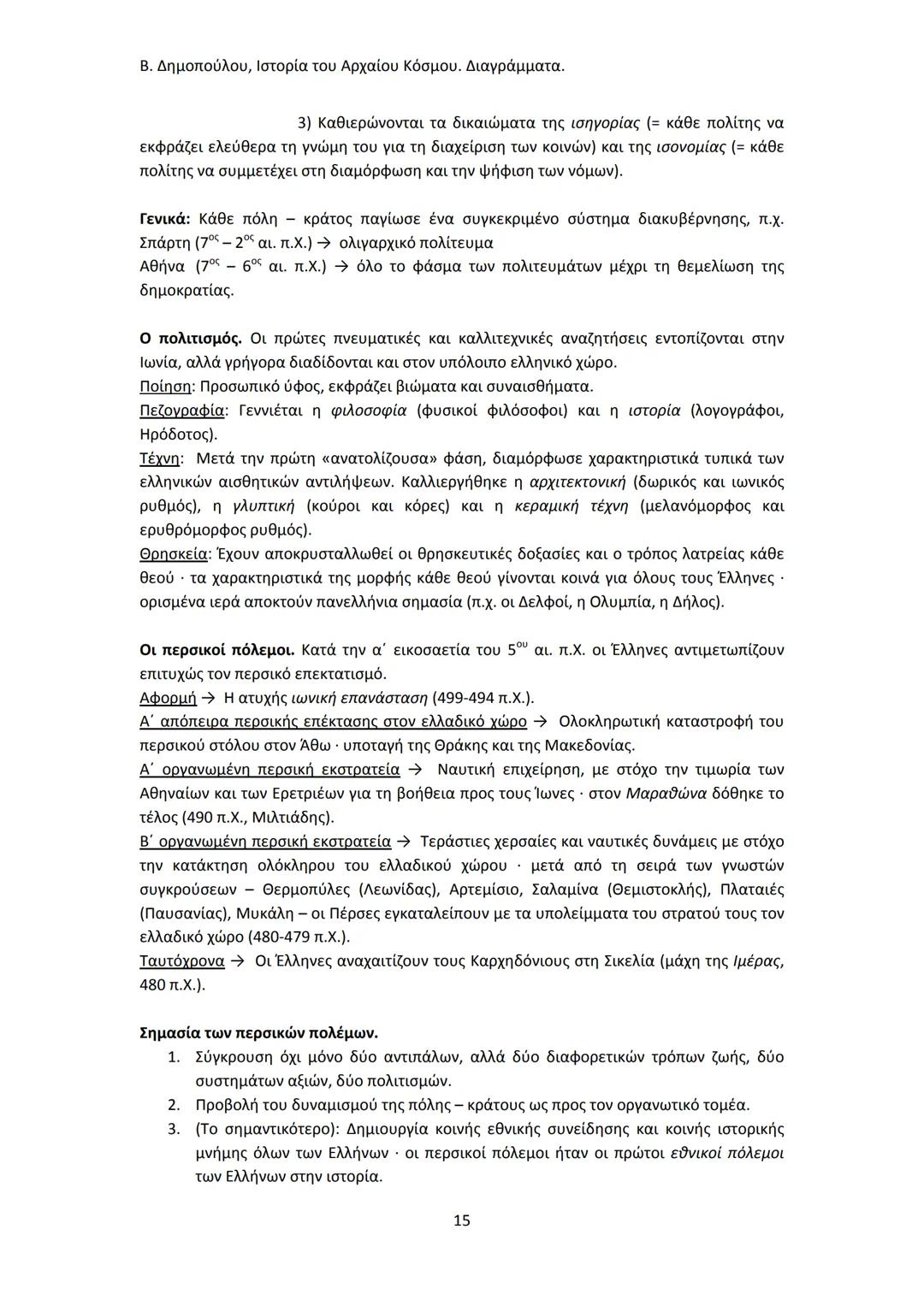 Β. Δημοπούλου, Ιστορία του Αρχαίου Κόσμου. Διαγράμματα.
ΙΣΤΟΡΙΑ ΤΟΥ ΑΡΧΑΙΟΥ ΚΟΣΜΟΥ
Από τους προϊστορικούς πολιτισμούς της Ανατολής
éως την ε