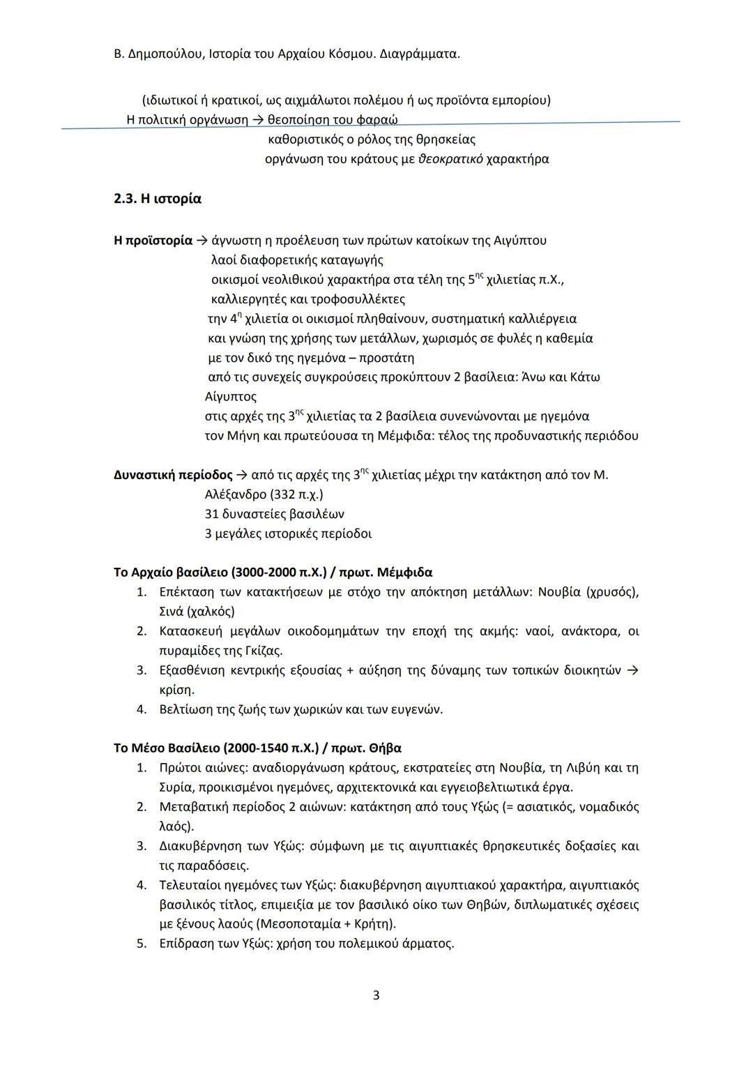 Β. Δημοπούλου, Ιστορία του Αρχαίου Κόσμου. Διαγράμματα.
ΙΣΤΟΡΙΑ ΤΟΥ ΑΡΧΑΙΟΥ ΚΟΣΜΟΥ
Από τους προϊστορικούς πολιτισμούς της Ανατολής
éως την ε