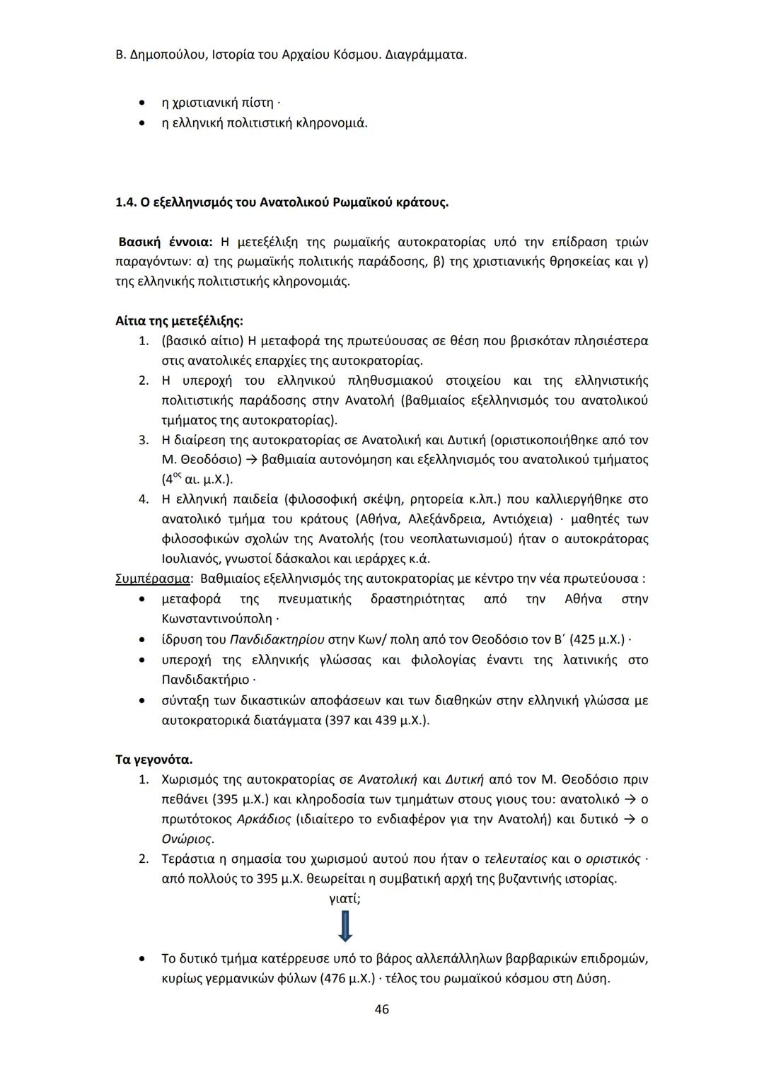 Β. Δημοπούλου, Ιστορία του Αρχαίου Κόσμου. Διαγράμματα.
ΙΣΤΟΡΙΑ ΤΟΥ ΑΡΧΑΙΟΥ ΚΟΣΜΟΥ
Από τους προϊστορικούς πολιτισμούς της Ανατολής
éως την ε