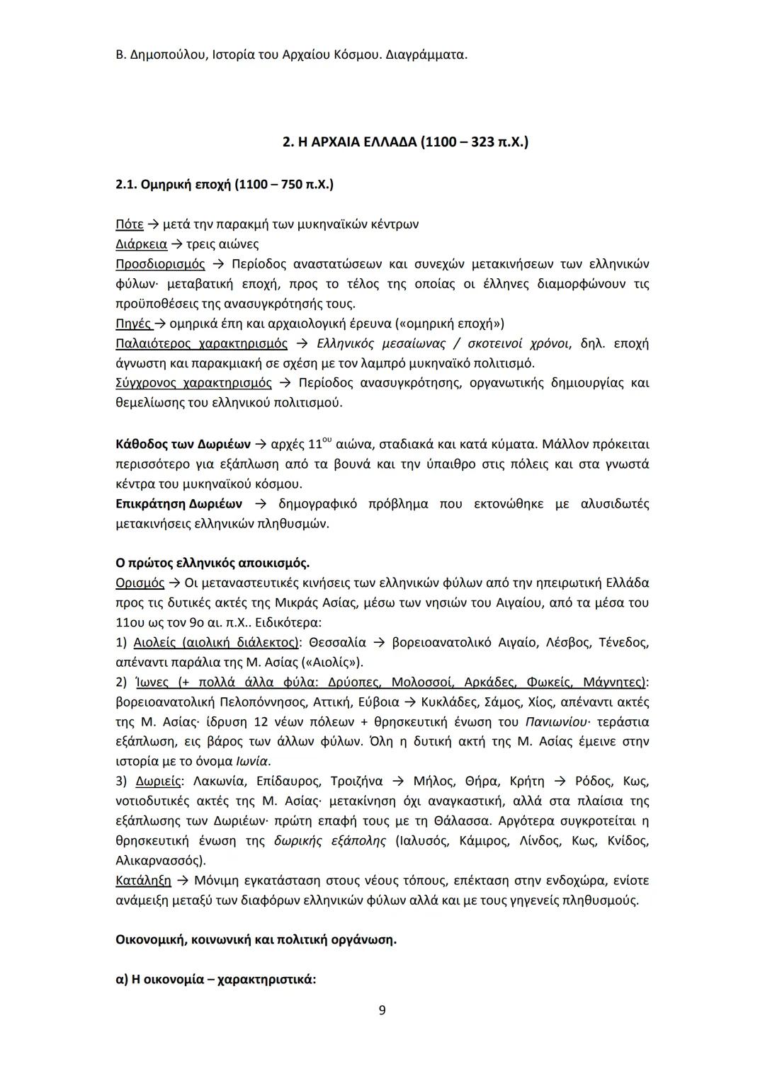 Β. Δημοπούλου, Ιστορία του Αρχαίου Κόσμου. Διαγράμματα.
ΙΣΤΟΡΙΑ ΤΟΥ ΑΡΧΑΙΟΥ ΚΟΣΜΟΥ
Από τους προϊστορικούς πολιτισμούς της Ανατολής
éως την ε