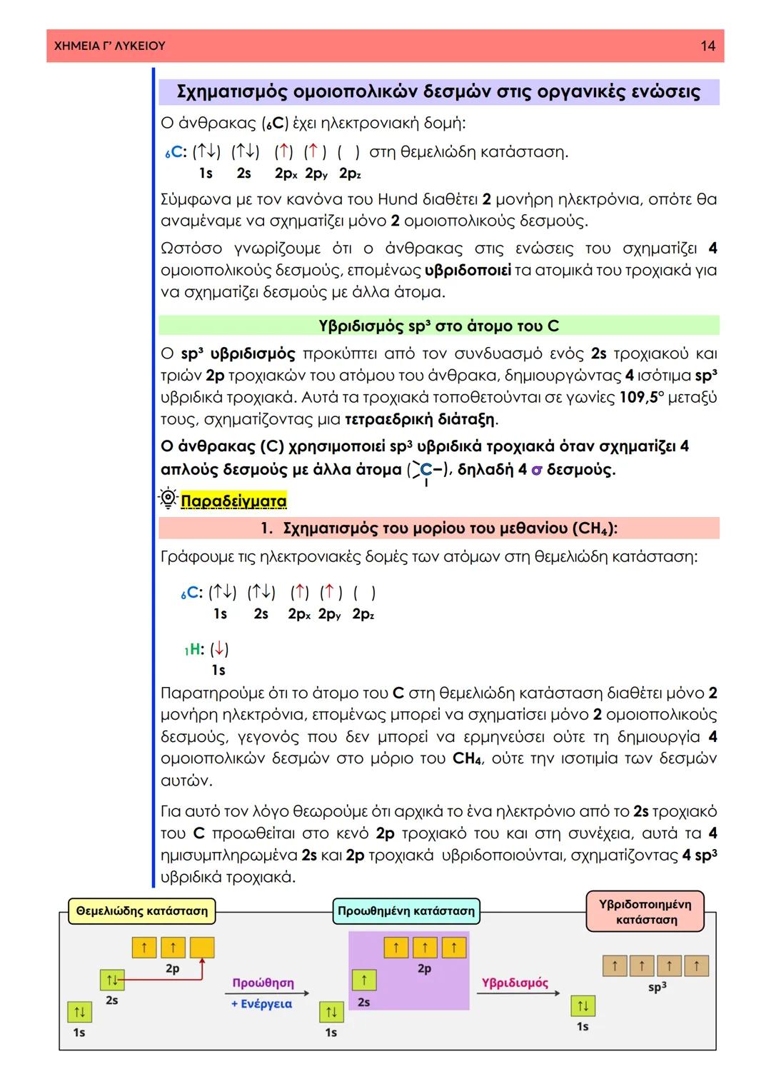 # ΧΗΜΕΙΑ ΓΥΜΝΑΣΙΟΥ
• 7<sup>ο</sup> Κεφάλαιο •
Θεωρία Δεσμού Σθένος
Σημειώσεις ΧΗΜΕΙΑ Γ' ΛΥΚΕΙΟΥ
1
7ο Κεφάλαιο - Τεύχος Β
7.1 Δομή οργανικώ