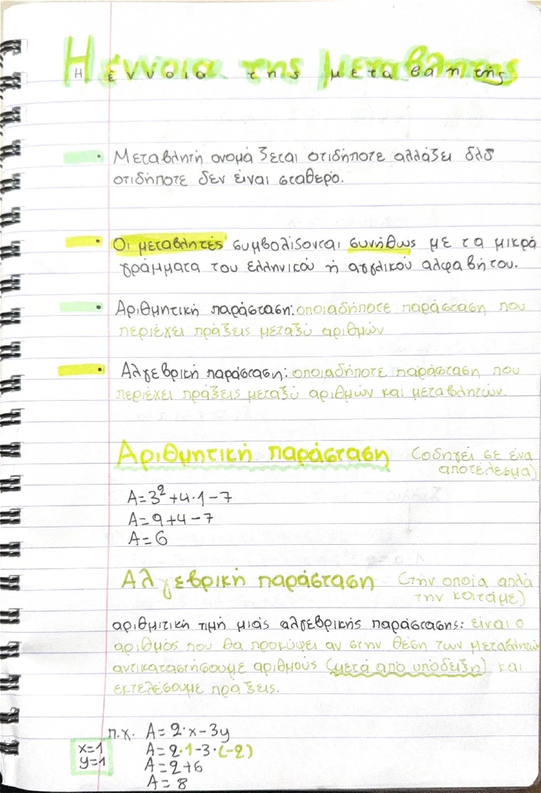 Η έννοια της μεταβλητής