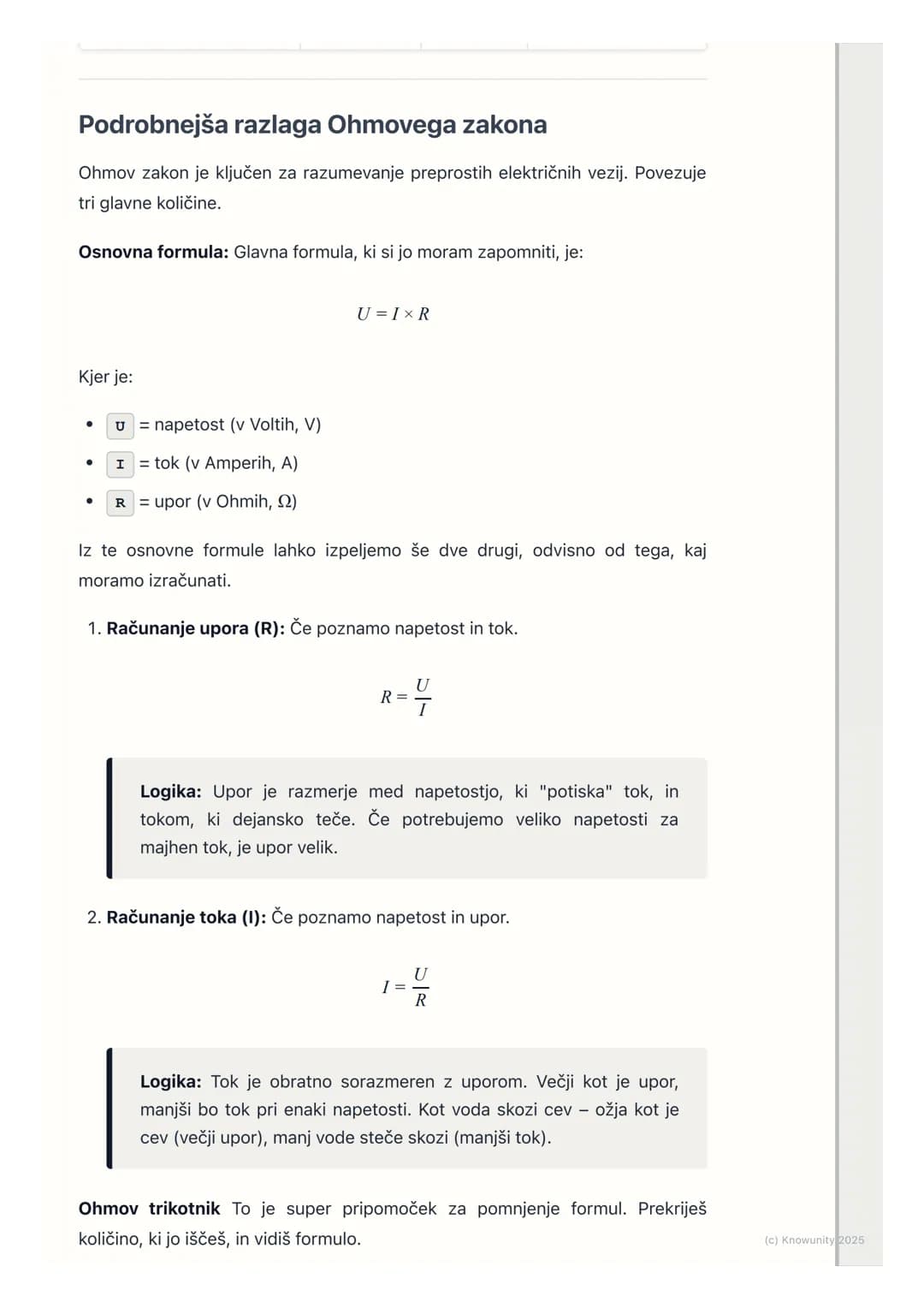# Upor in Ohmov zakon
Uvod v električni upor
Električni upor je v bistvu ovira za električni tok. Predstavljam si ga kot trenje
za elektro