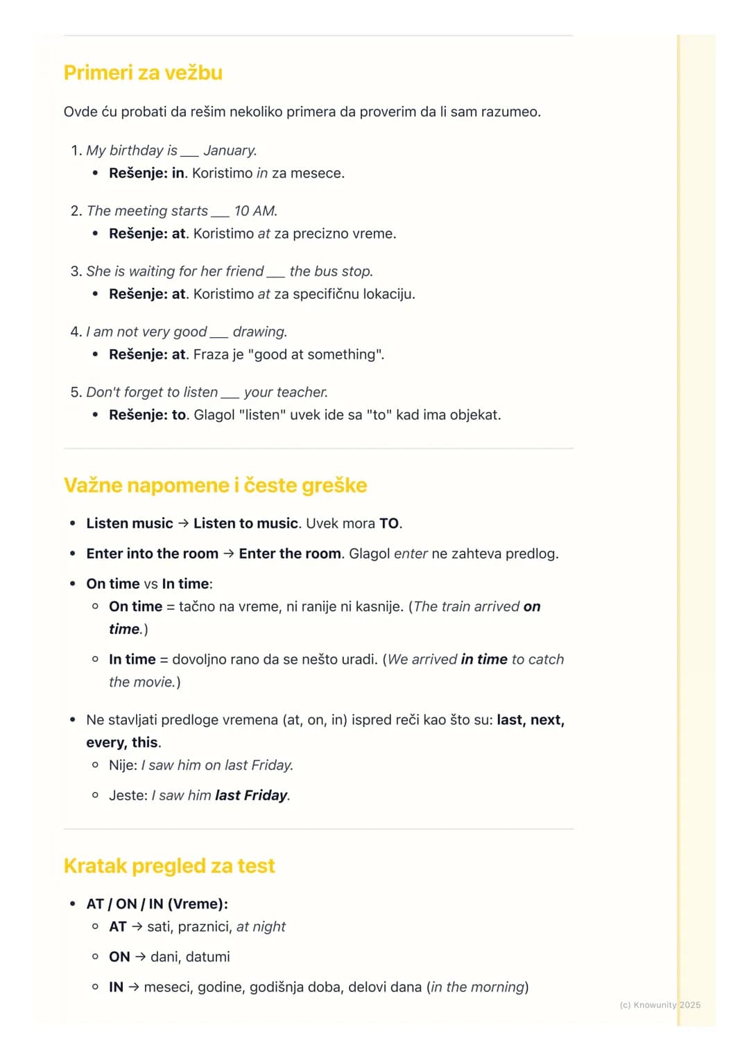 # Predlozi (Prepositions)
Predlozi (Prepositions) - Uvod
Predlozi su kratke reči (kao što su in, on, at, for, to, from) koje obično stoje