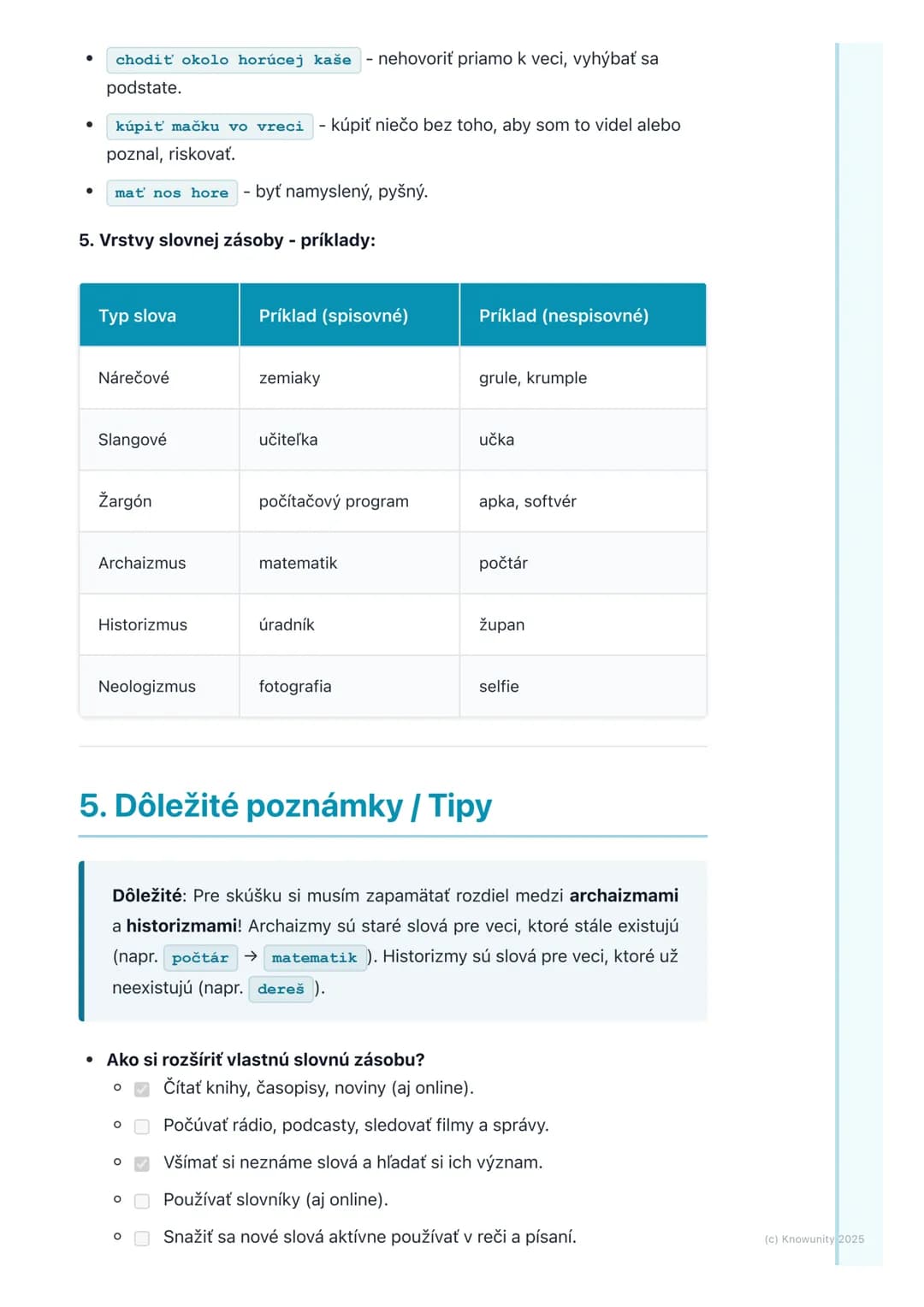 # Slovná zásoba a jej
obohacovanie
1. Úvod do slovnej zásoby
Slovná zásoba je pre mňa dosť dôležitá, lebo bez nej by sme sa nevedeli
poria