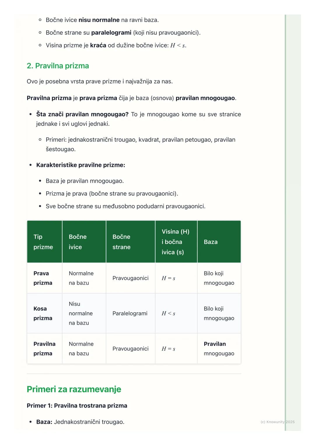 # Prizma
Šta je prizma?
Prizma je geometrijsko telo ograničeno sa dva podudarna i paralelna
mnogougla (koje zovemo baze ili osnove) i para