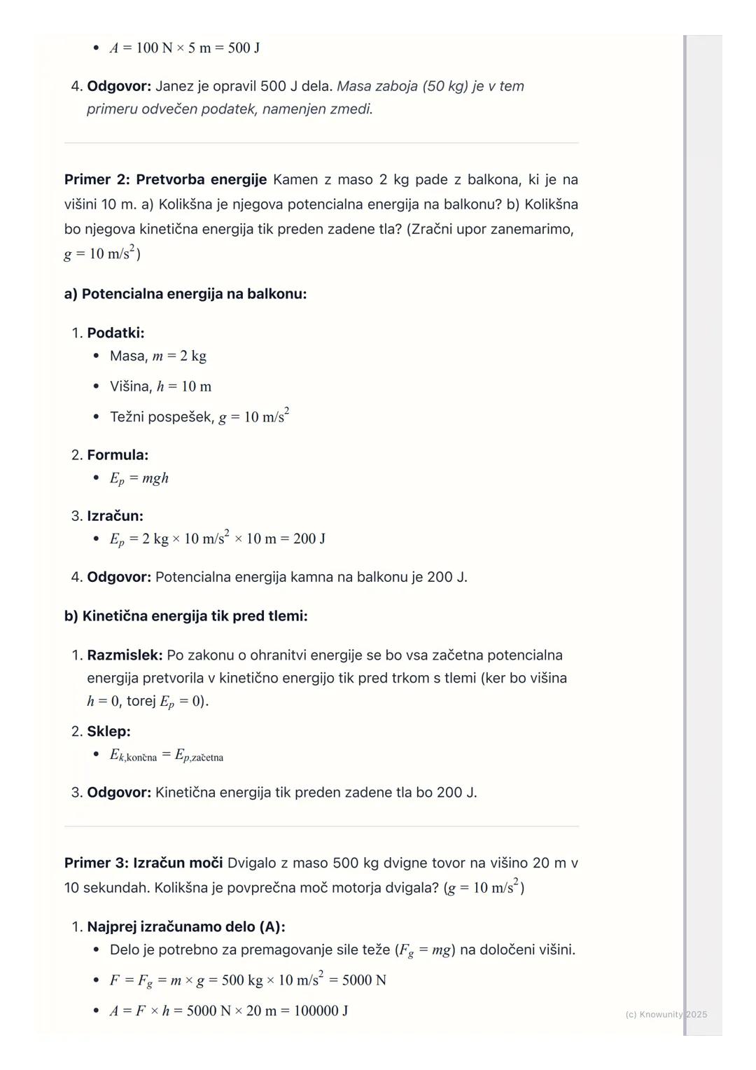 # Delo, energija in moč
Osnovni pregled
Delo, energija in moč so trije zelo povezani fizikalni pojmi. V bistvu opisujejo,
kako se sile in
