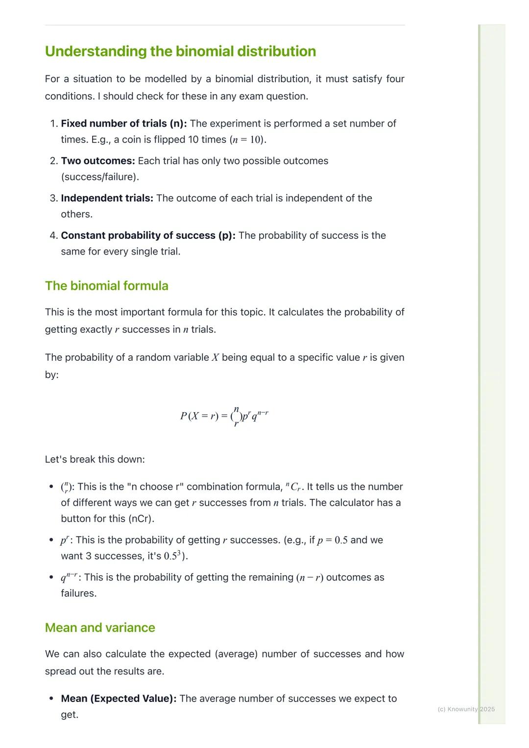 # Bernoulli Trials and Binomial
Distribution
Introduction to Bernoulli trials
This topic is about a specific type of probability experimen