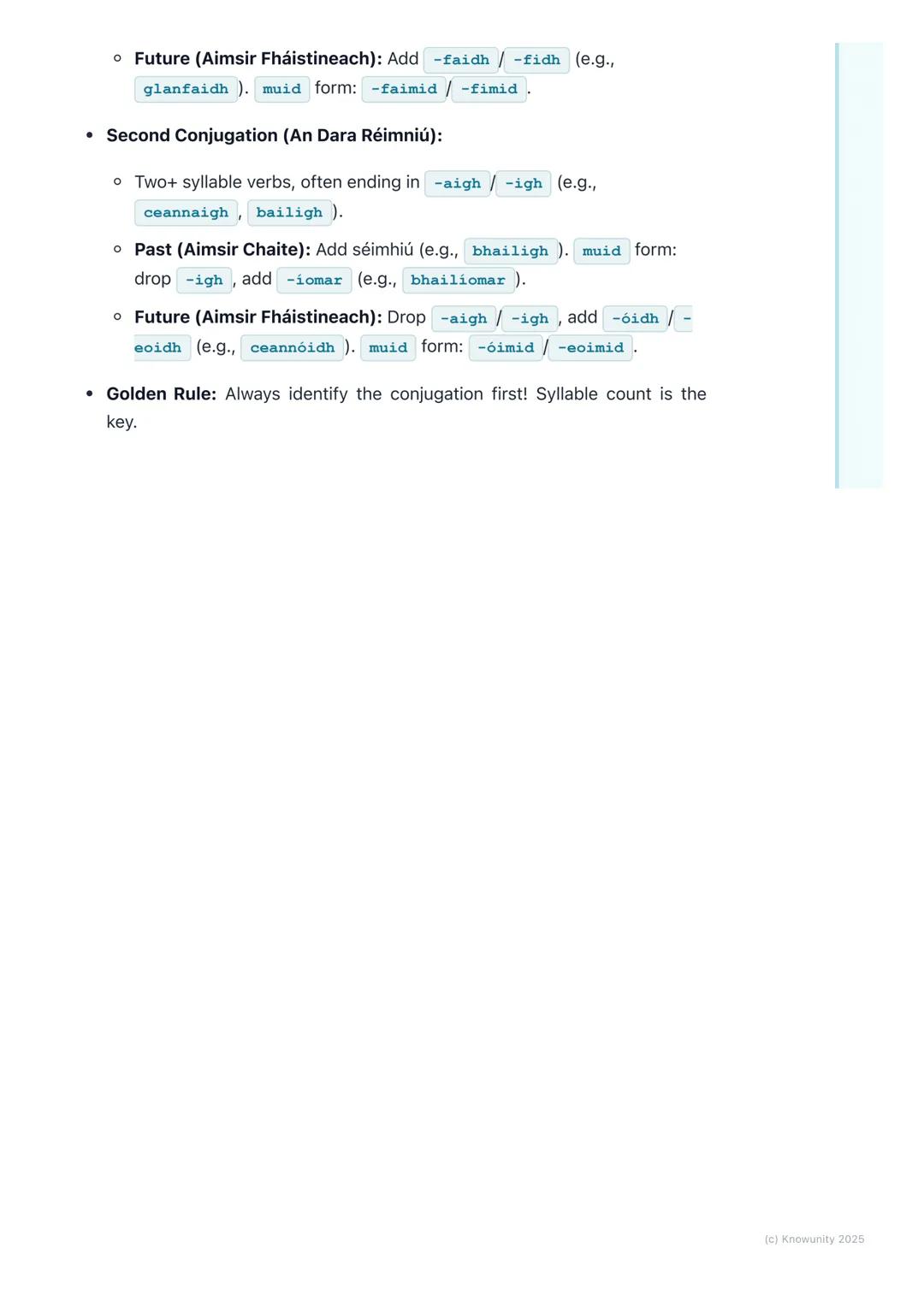 # An Chéad Réimniú & An Dara
# Réimniú (First & Second
# Conjugation Verbs)
## Introduction to verb conjugations
In Irish, not all verbs a