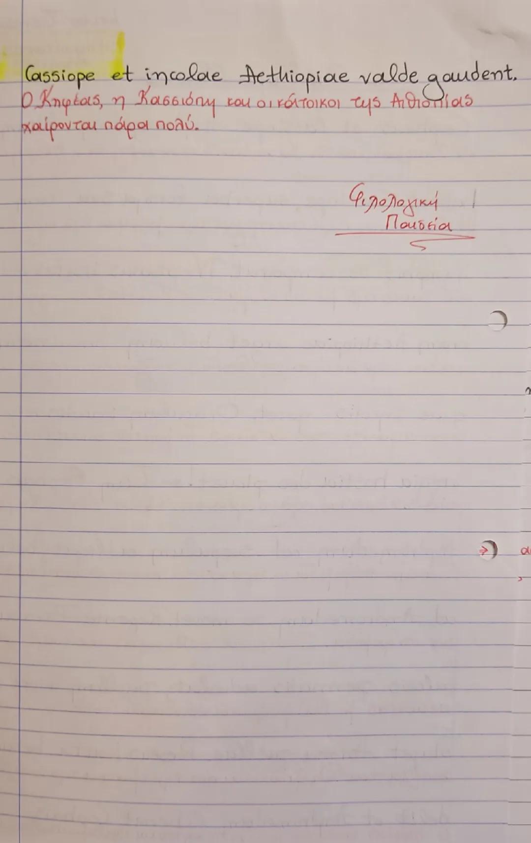 Μάθημα 3
Lectio Tertia_
"Η περιπέτεια της
Ανδρομέδας"
Cepheus et Cassiope Andromedam filiam
-Ο Κηφέας και η Κασσιόπη έχουν κόρη την Ανδρομέ