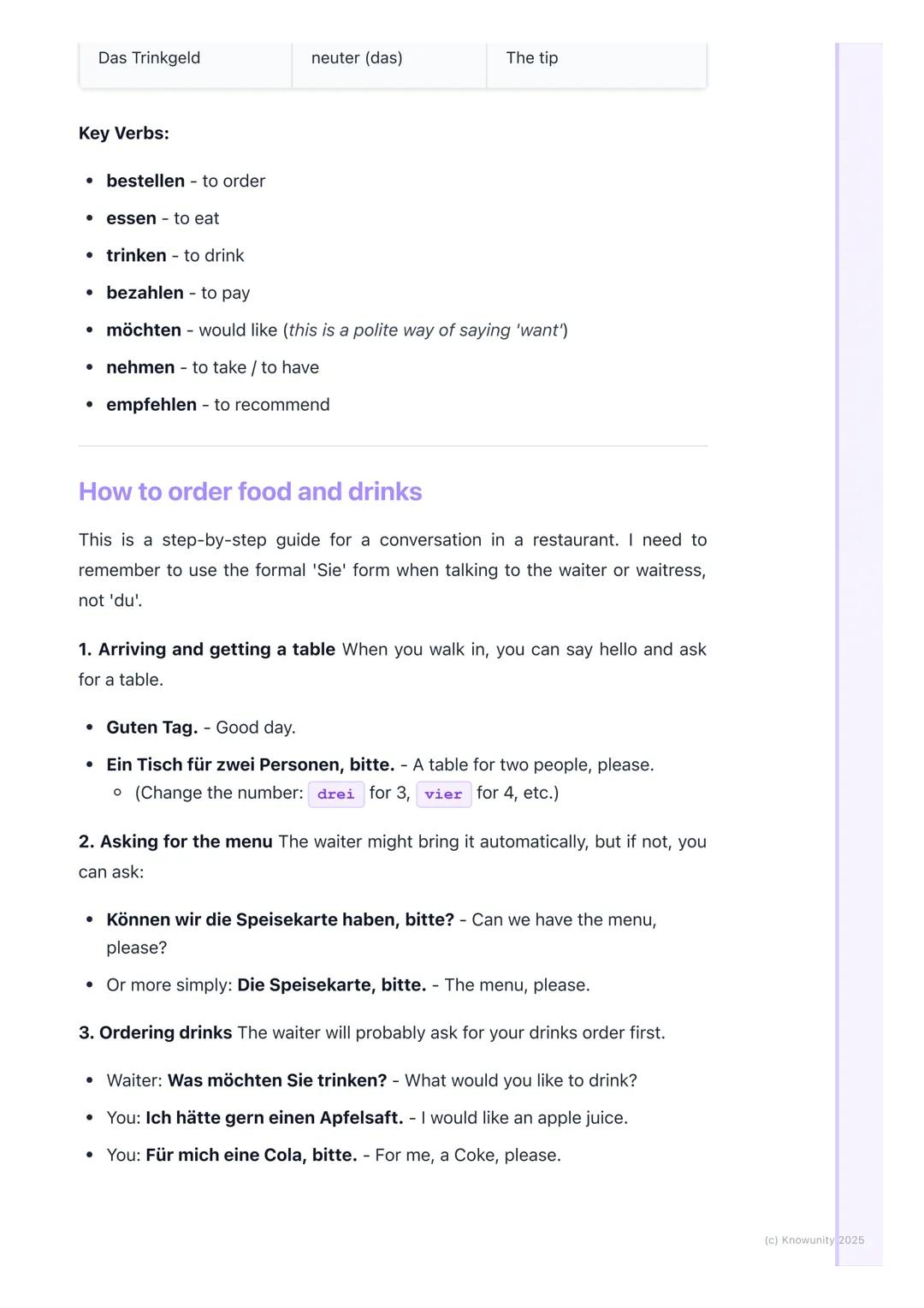 # At the Restaurant (Im
Restaurant)
Introduction to ordering in German
This is for Module 4, all about food and drink. These phrases are w