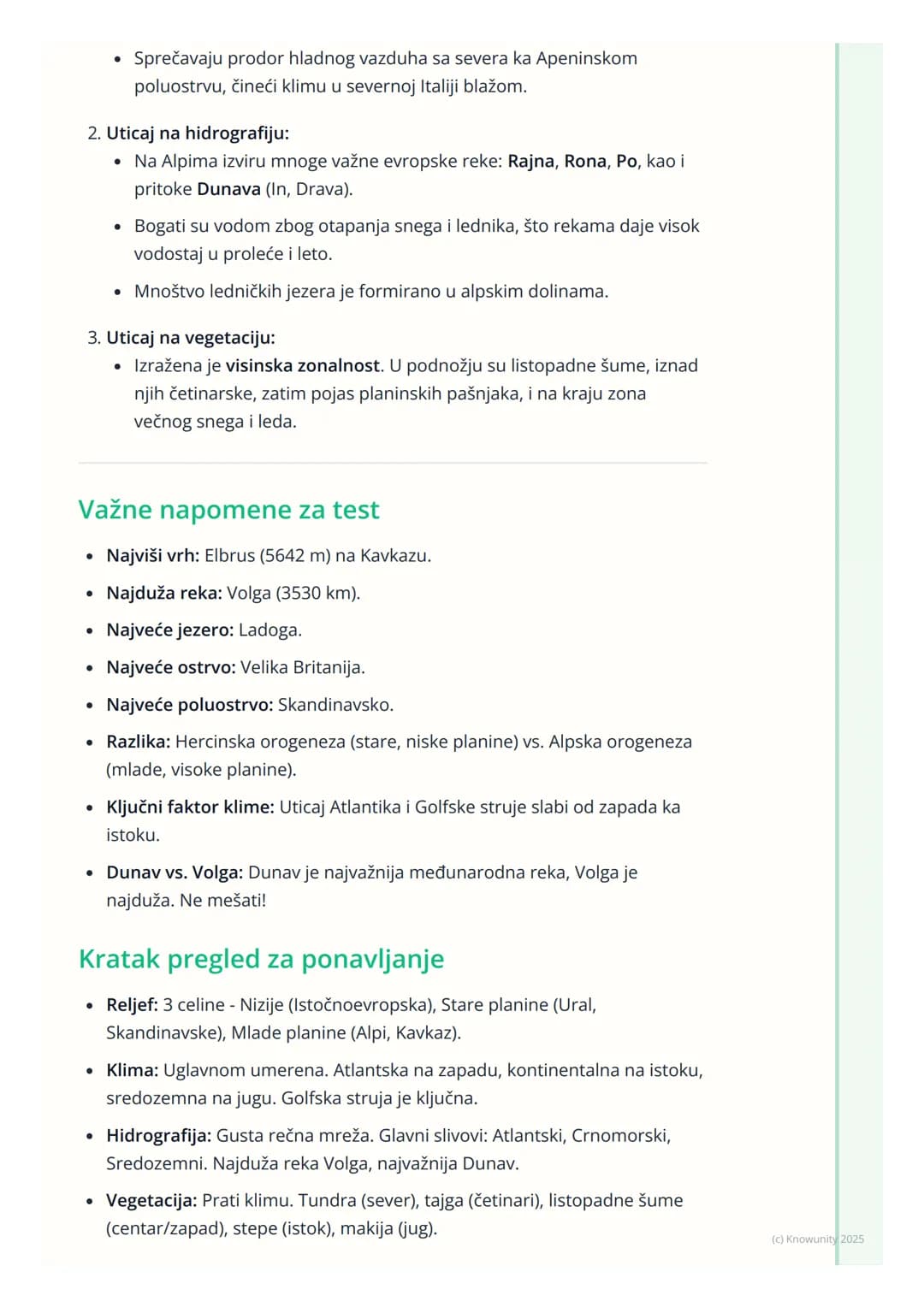 # Prirodne odlike Evrope
Uvodne napomene o Evropi
Evropa je geografski gledano poluostrvo Azije (zajedno čine Evroaziju). lako je
drugi na