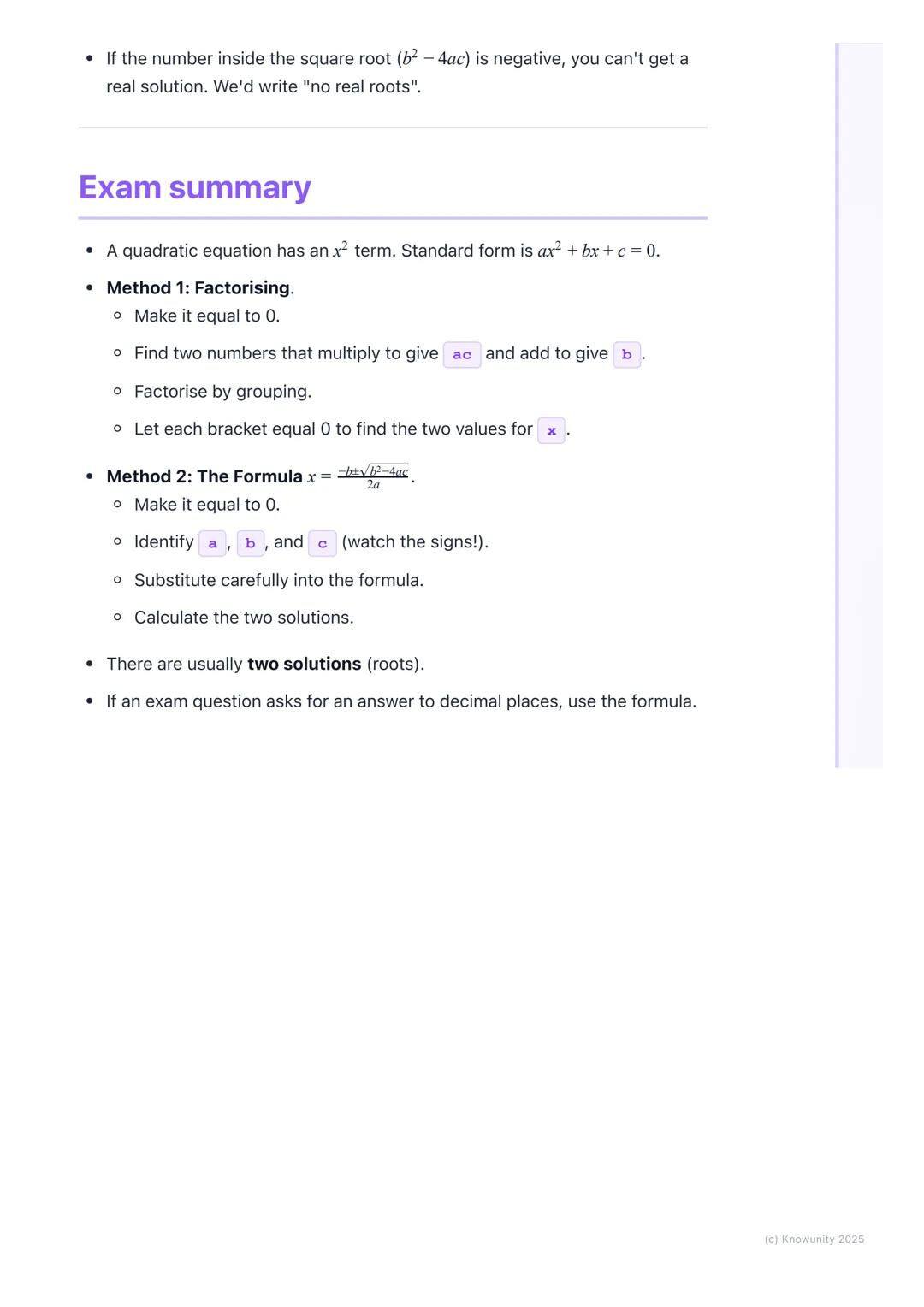 # Quadratic Equations
## What are quadratic equations?
A quadratic equation is a type of algebra equation where the highest power of
the v