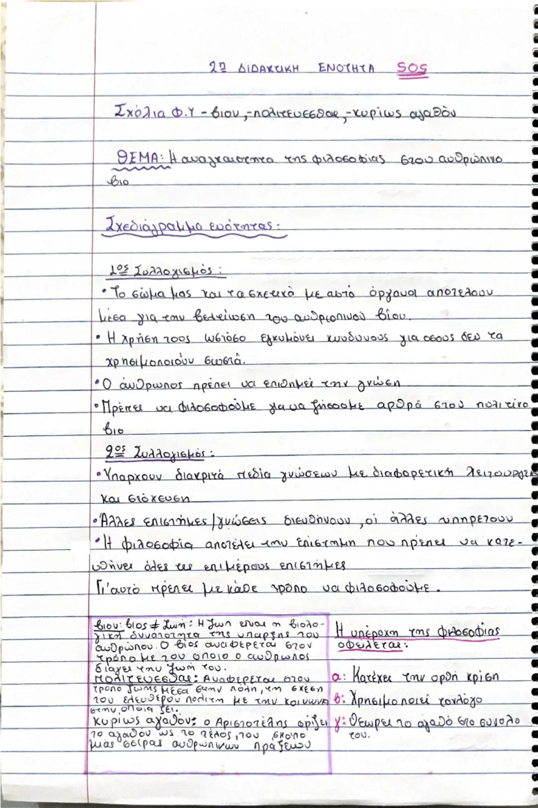 --- OCR Start ---
Apxaia
ΣΕ ΔΙΔΑΚΤΙΚΗ ΕΝΟΤΗΤΑ
ΣΧΟΛΙΑ Φ.Υ:- θαυμάζειν, - φιλοσοφείν-, ἀπορίον, - φρούτησις
- ἐπιστημῶν
Θέμα: Απάντηση στο ερώ