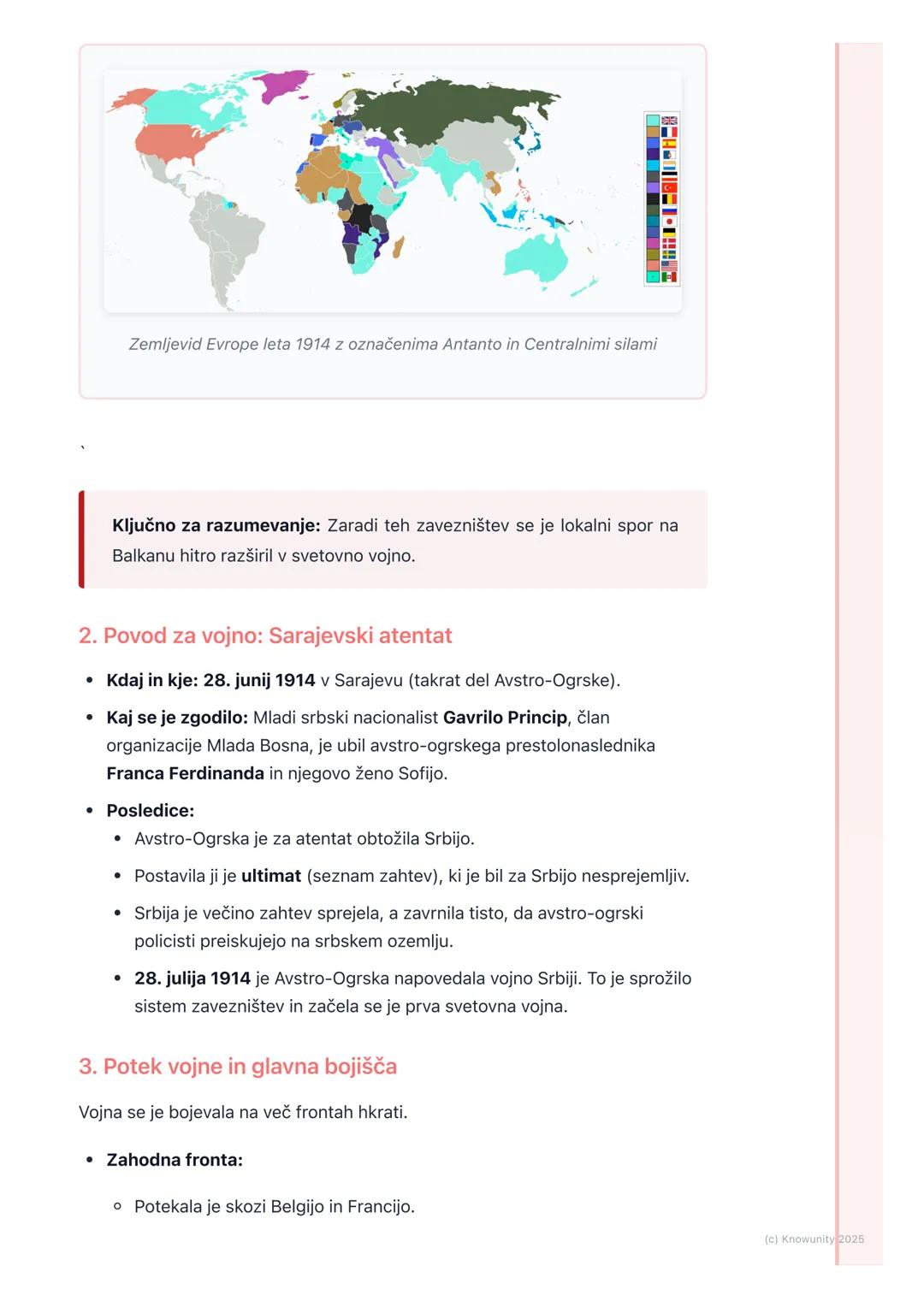 # Vzroki in potek prve svetovne
vojne
Uvod v prvo svetovno vojno
Prva svetovna vojna, imenovana tudi velika vojna, je bila prva globalna v