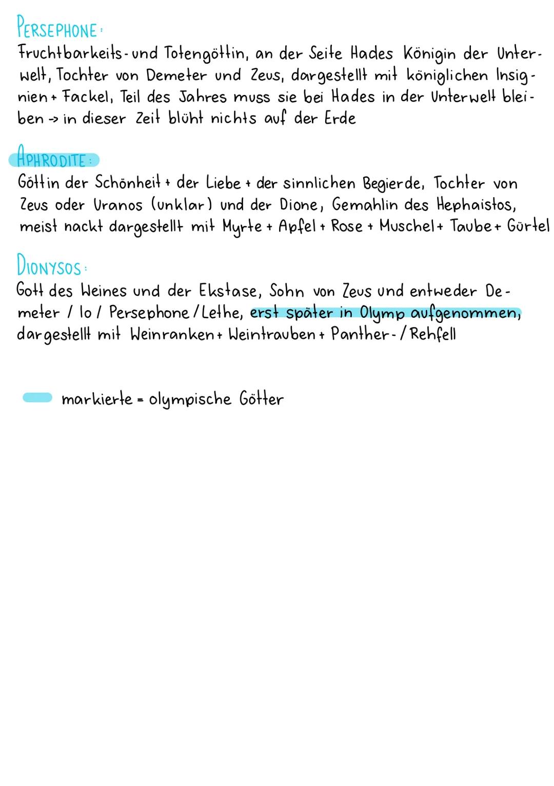 # GRIECHISCHE GÖTTER - Die Hauptgötter
ZEUS
oberster und mächtigster olympischer Gott, über ihm stehen nur Moiren
(=Schicksal), Sohn der T