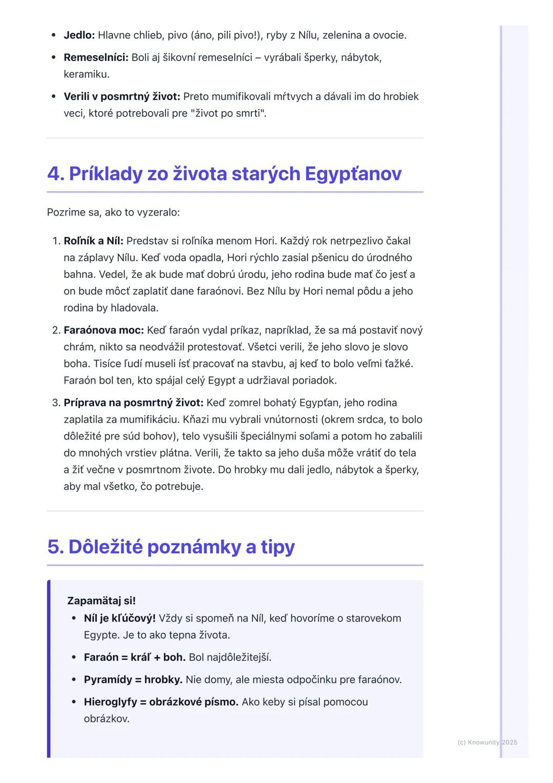 # Staroveký Egypt – dar Nílu
1. Prehľad starovekého Egypta
Staroveký Egypt bol veľmi stará a dôležitá civilizácia. Bol to štát, ktorý vzni