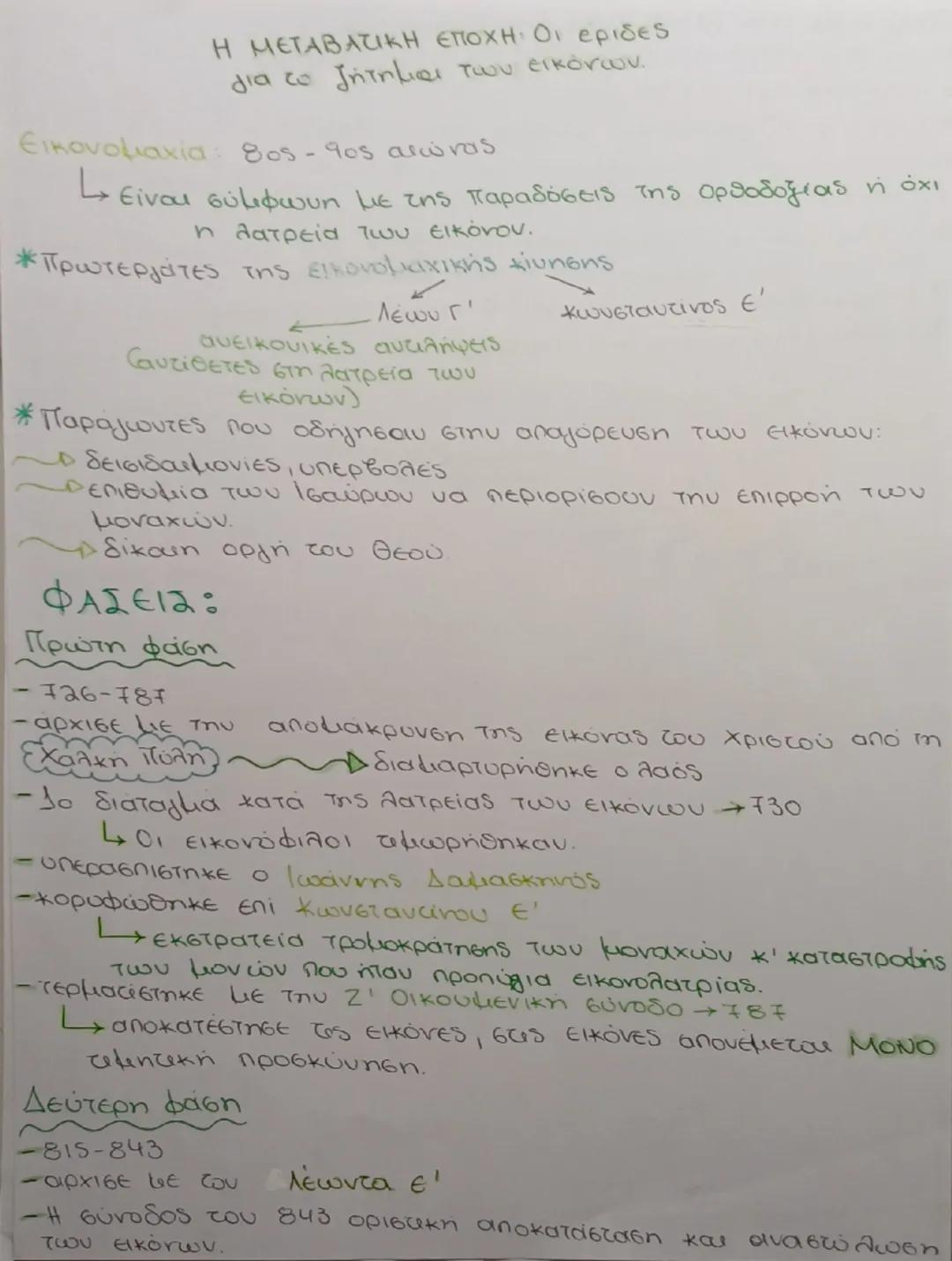 Οι έριδες για το ζήτημα των εικόνων