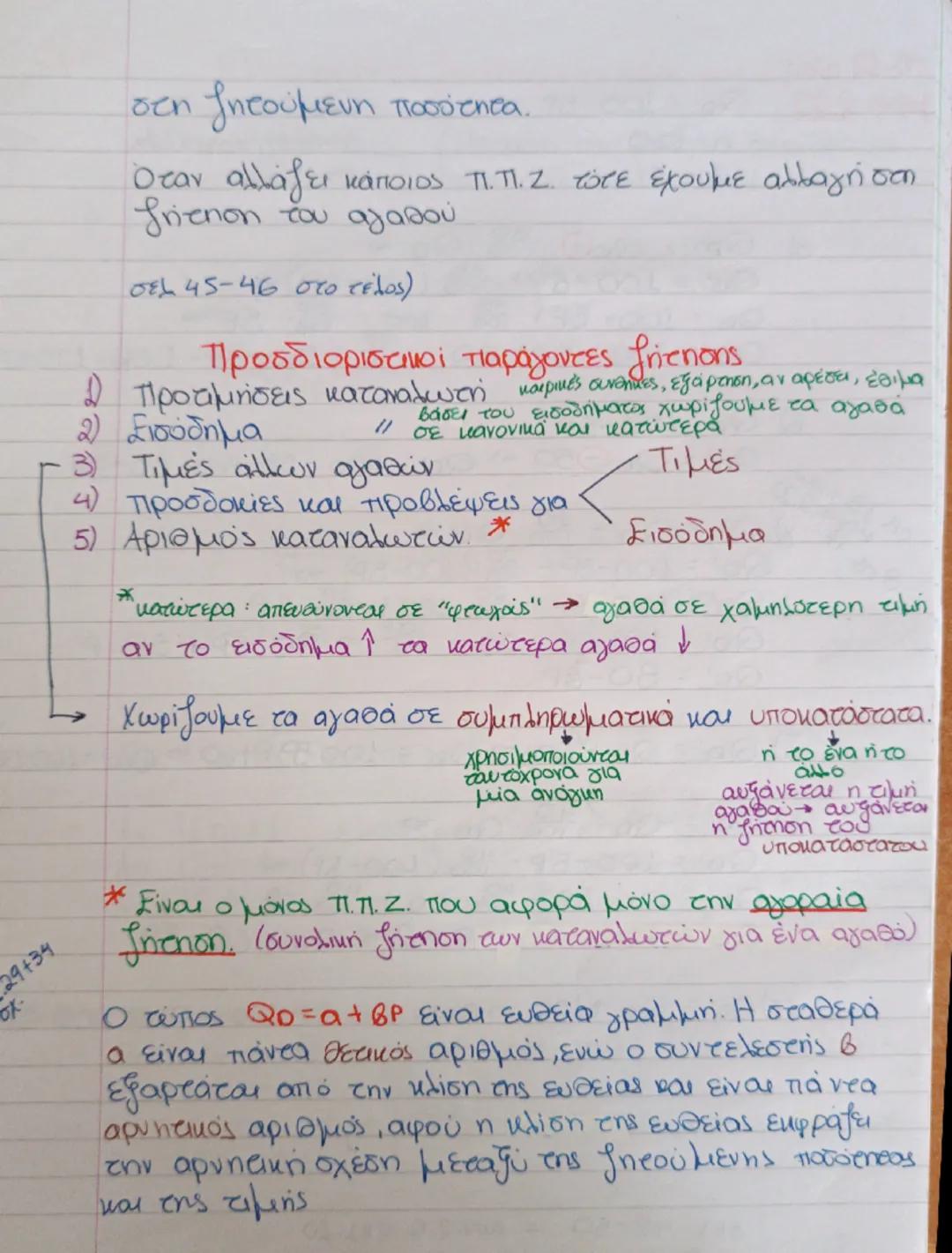 # Κεφάλαιο 2
καμπύλη ζήτησης
P: Price : τιμή
Q: Quantity : ποσότητα
ζητούμενη ποσότητα + Ζήτηση
• Ξεκινώντας από το σημείο Α μετακίνηση