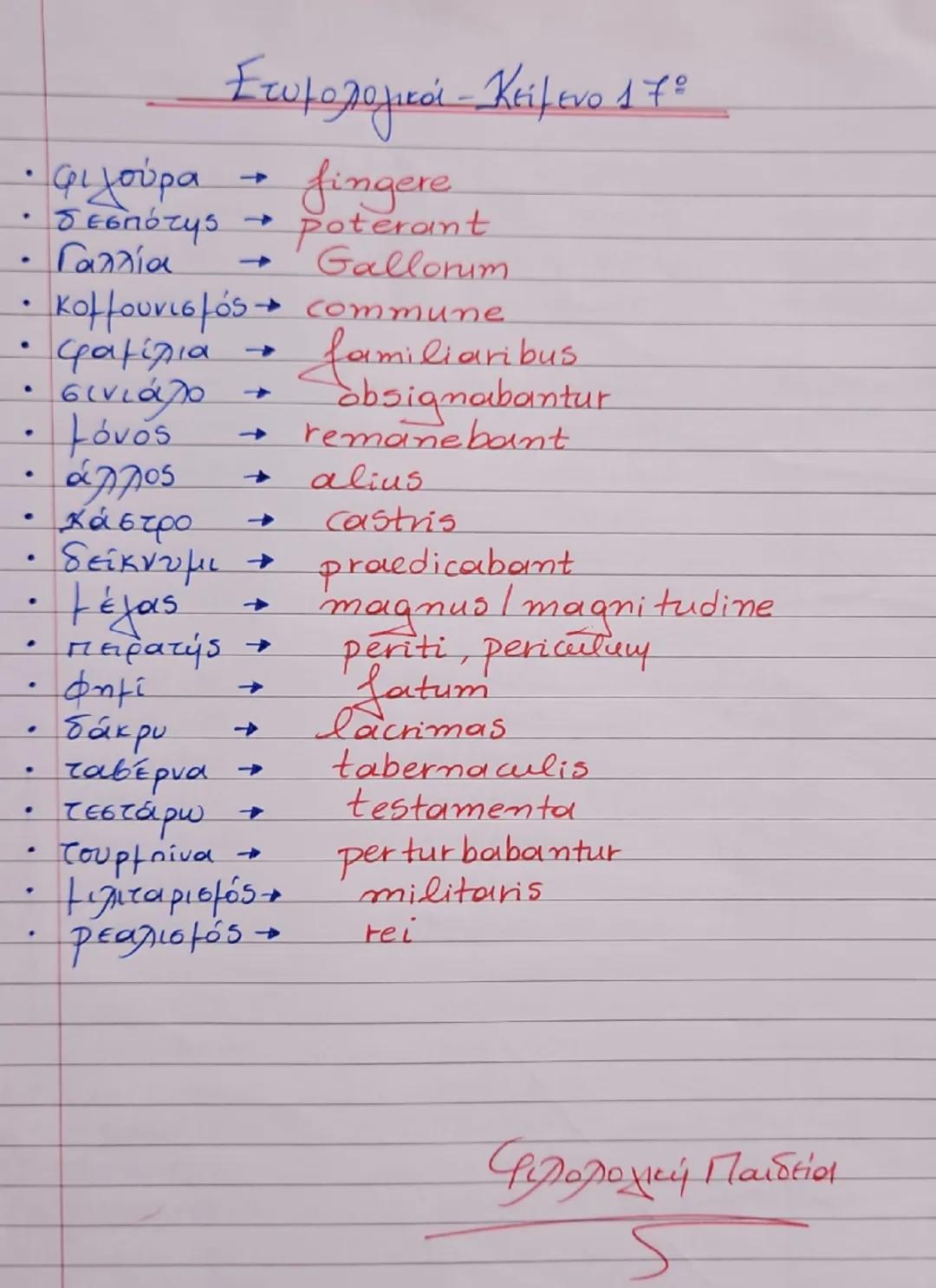 Κείμενο 17:
Επίθ. Προσδίσιο Υποκ.
Αντικ.
P.
hectio Septima
Decima
- Εμπρός. Προσδ. Εξωτ. Αναγκ
ΚΠ Magnus timor exercitum occupavit ex vocibu