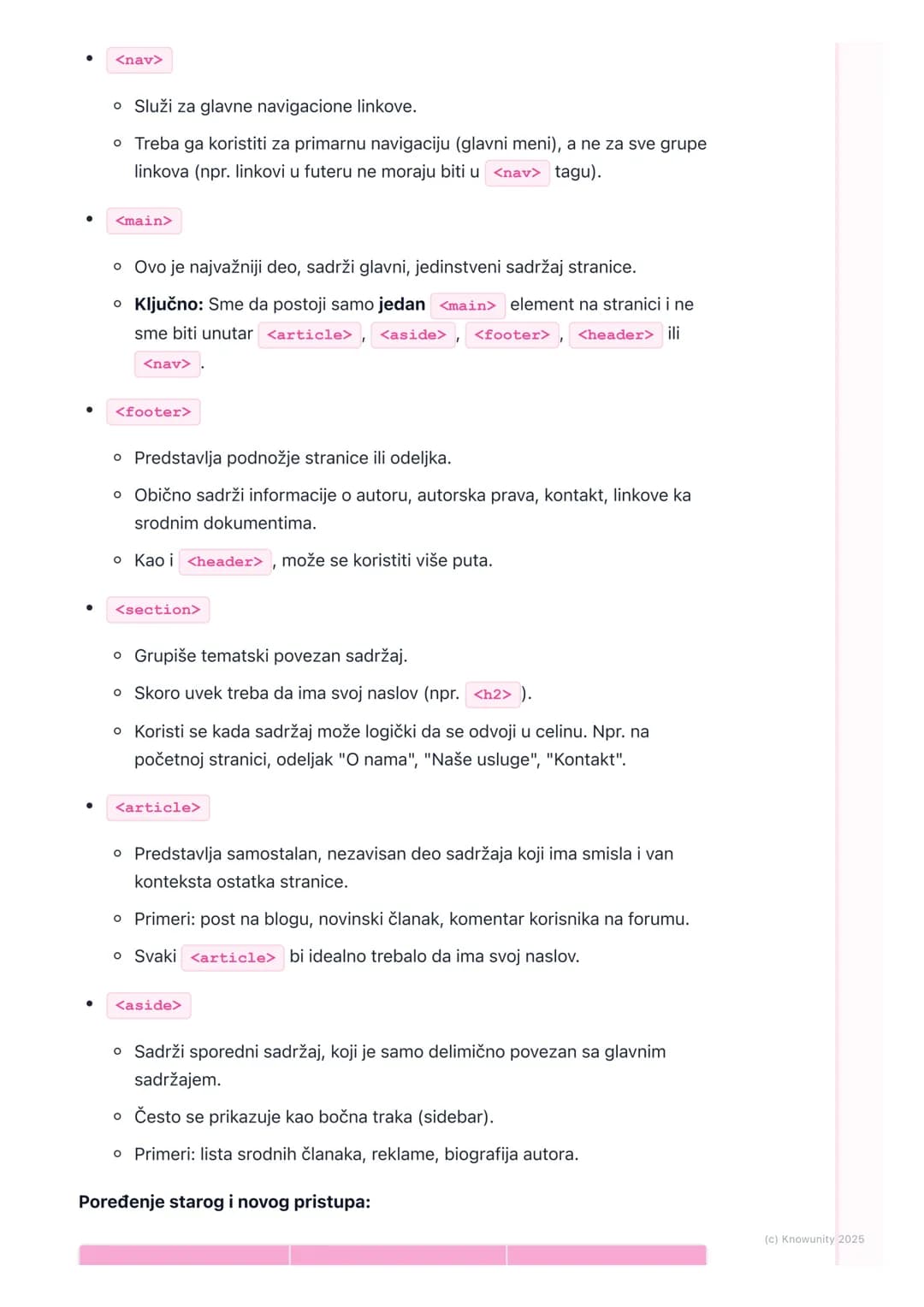 # HTML5-Struktura i
semantika
Uvod u HTML5 semantiku
HTML5 je uveo nove elemente koji pomažu da se bolje opiše struktura veb
stranice. Pre