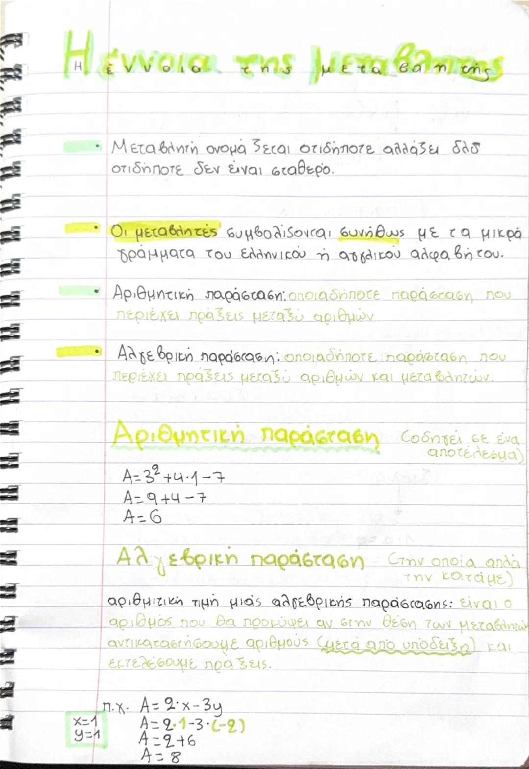 Η έννοια της μεταβλητής