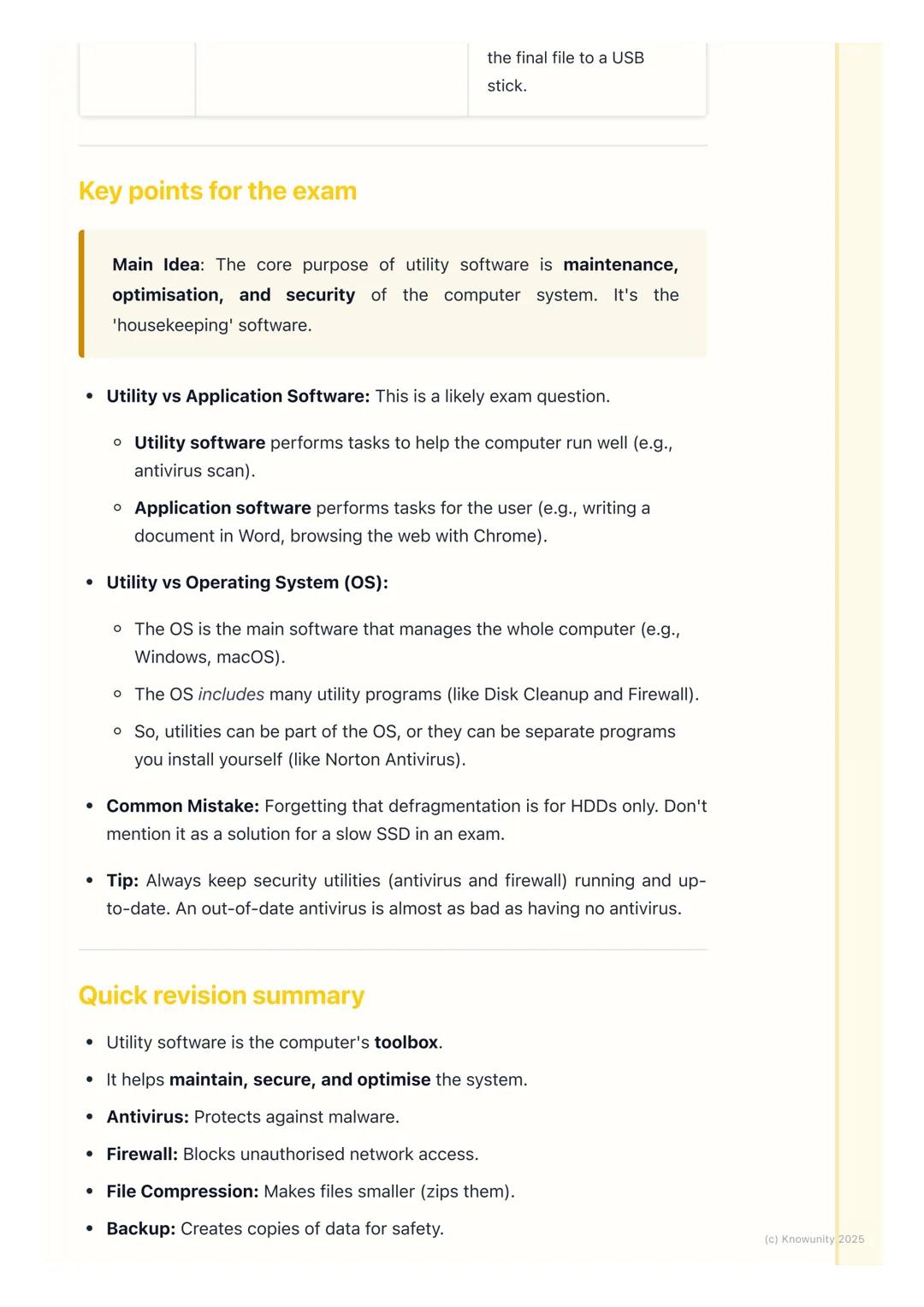 # Utility Software
## What is utility software?
Utility software doesn't let you do fun things like play games or write essays.
Instead, i