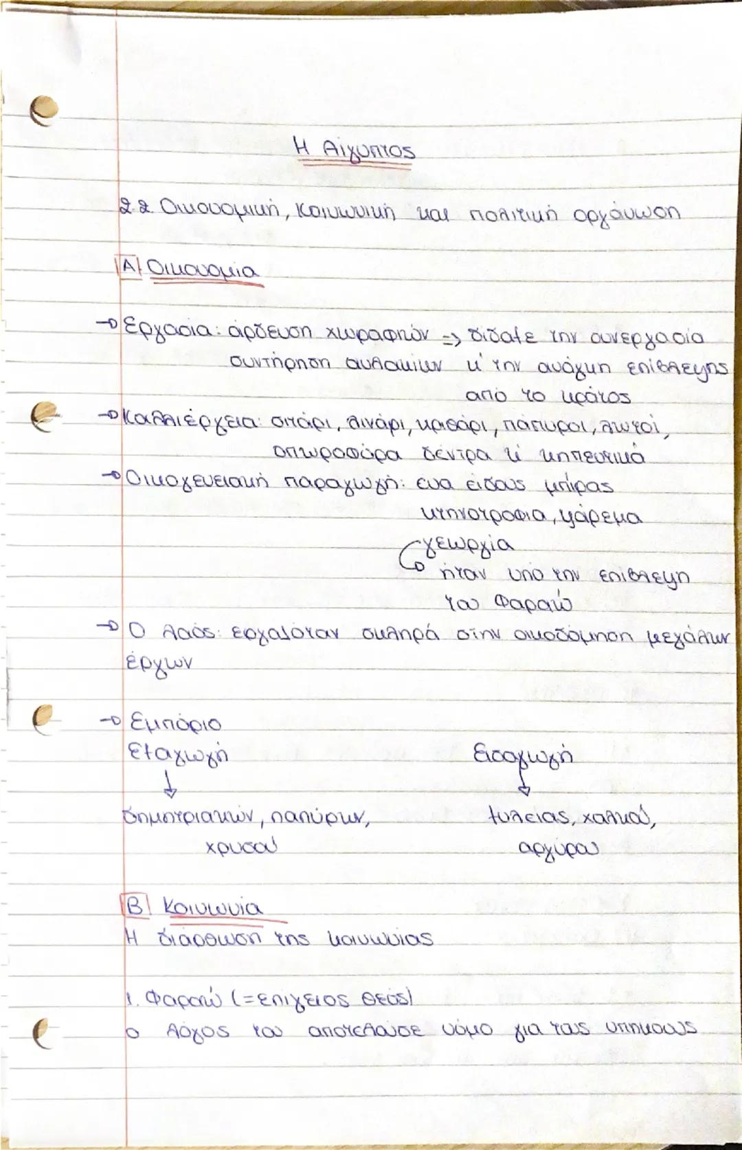 # Η Αίγυπτος
2.2. Οικονομική, κοινωνική και πολιτική οργάνωσn
Α) Οικονομία
το εργασία: άρδευση χωραφιών δίδαξε την συνεργασία
συντήρηση α
