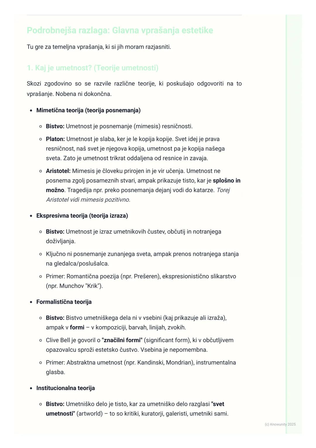 # Estetika in filozofija umetnosti
Uvod v estetiko
Estetika je veja filozofije, ki se ukvarja s preučevanjem lepega, umetnosti in
estetske