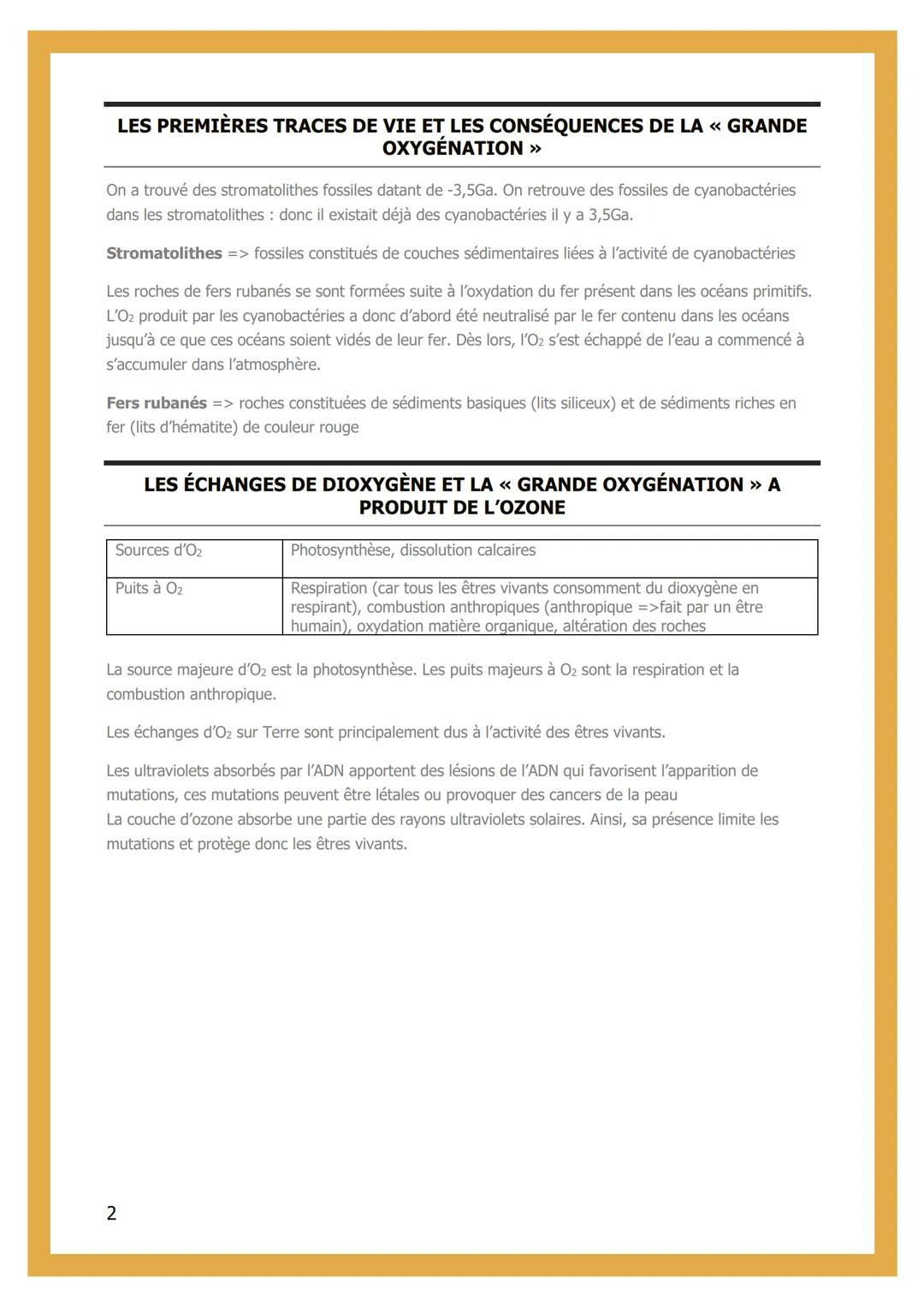 - 1 – L'ATMOSPHÈRE
TERRESTRE ET LA VIE
LES INDICES DES PREMIERS MOMENTS DE LA TERRE
Atmosphère => couche gazeuse qui enveloppe le globe te