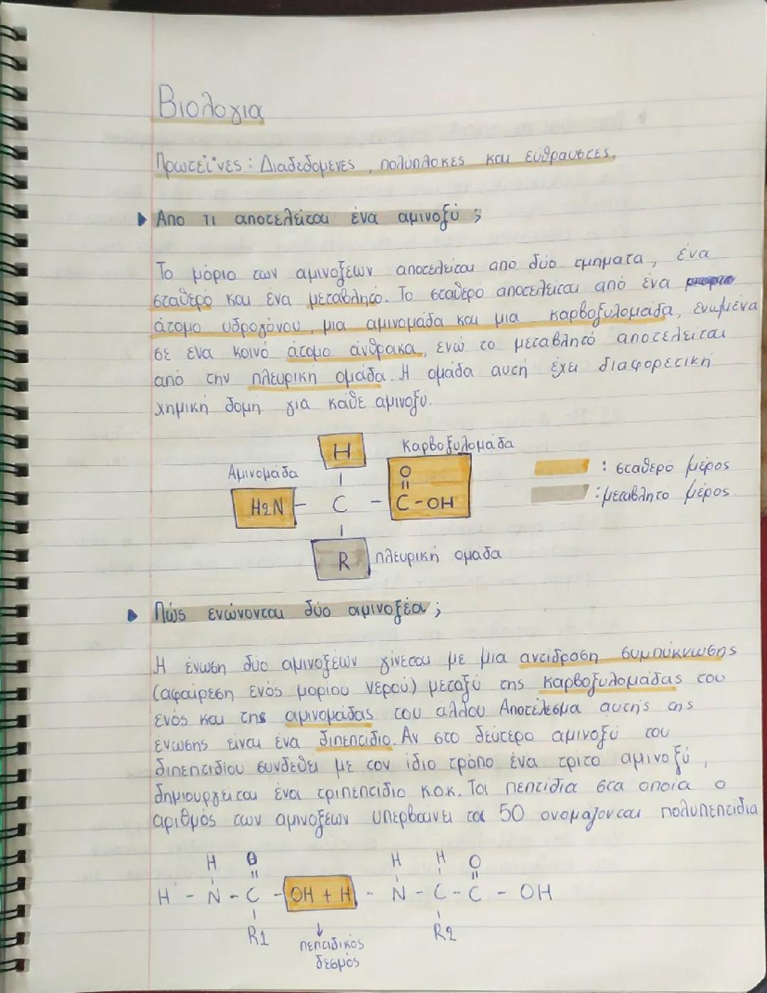 Βιολογία γ λυκείου πρωτεινες και νουκλεϊκά οξέα