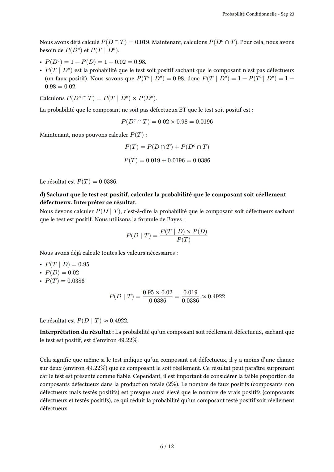 # Probabilité Conditionnelle
Généré par Knowunity.fr - Sep 23
Description: Cet examen couvre la probabilité conditionnelle, les arbres pon