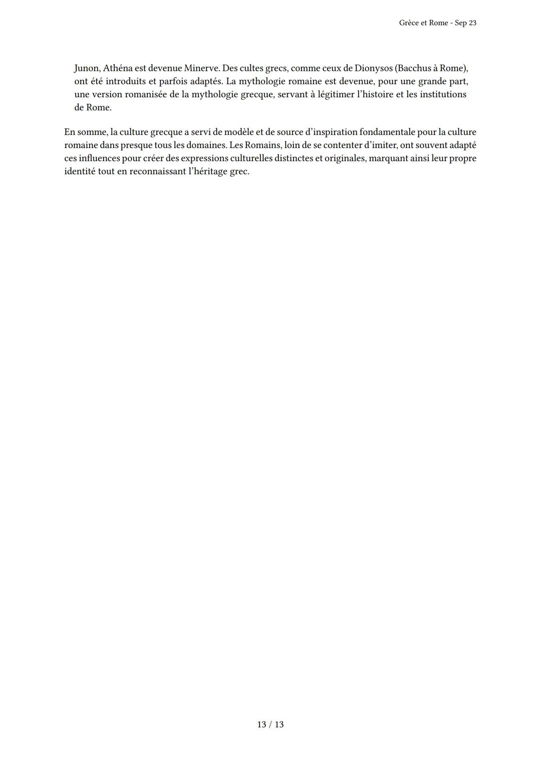 Grèce et Rome
Généré par Knowunity.fr - Sep 23
Description: Cet examen couvre les civilisations grecque et romaine antiques.
Bonne chance